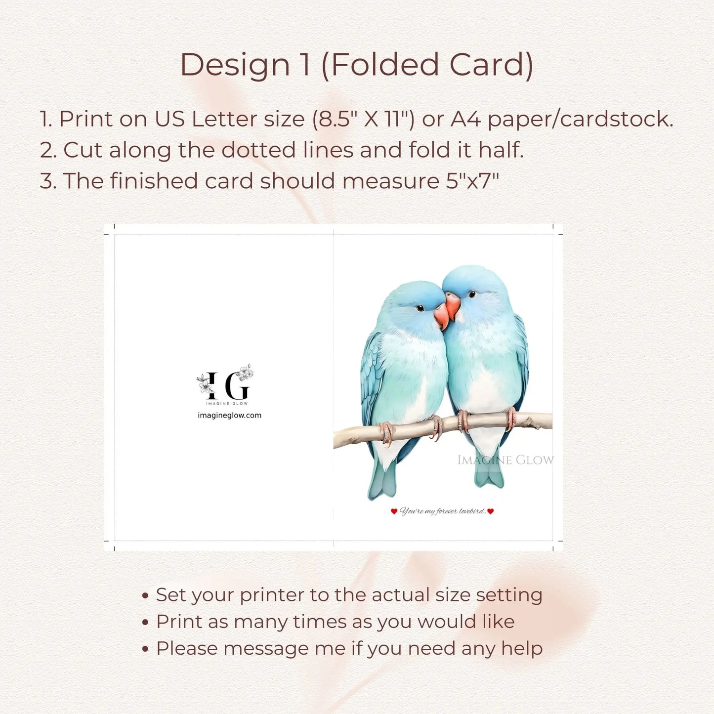 Lovebirds Valentine’s Day card romantic design