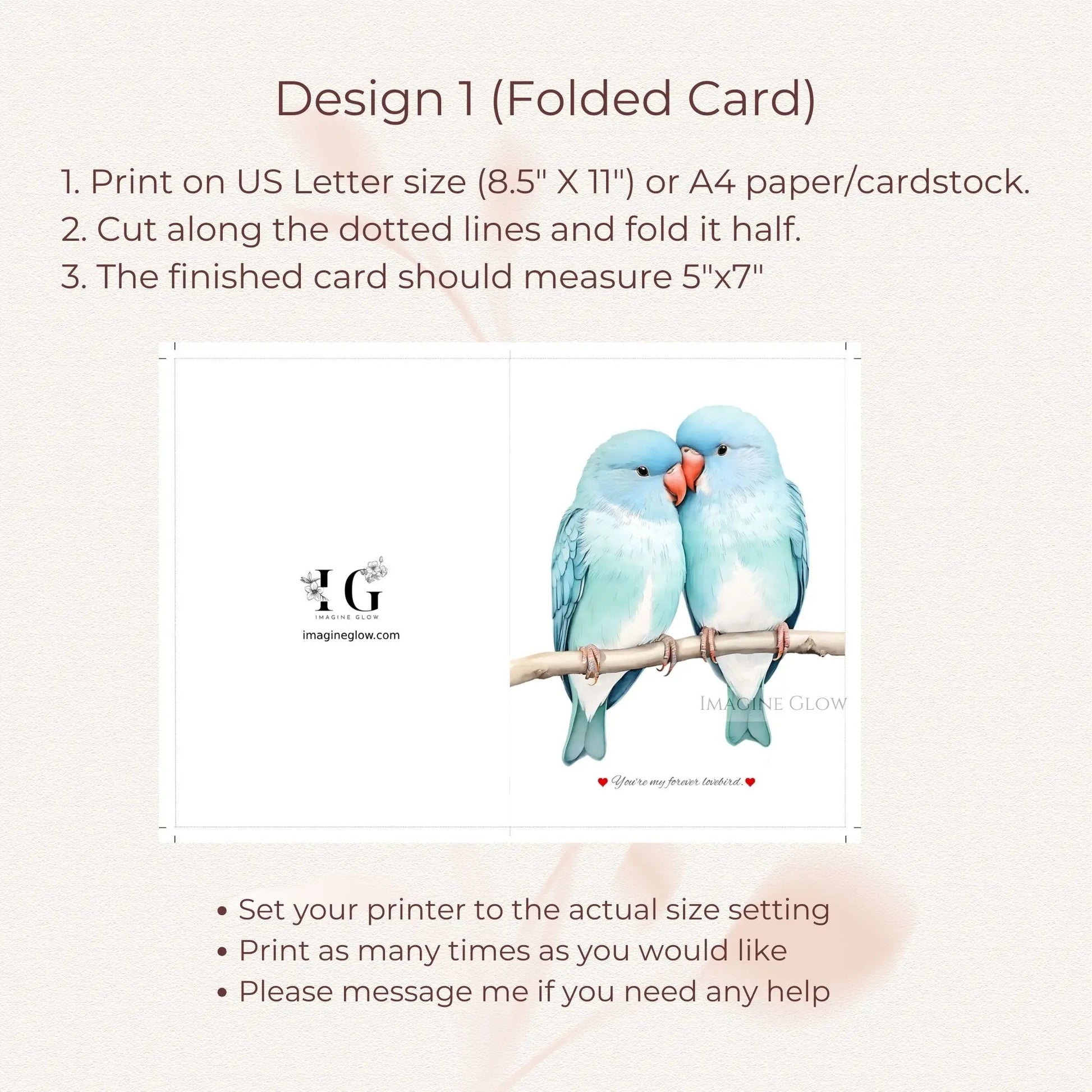 Lovebirds Valentine’s Day card romantic design