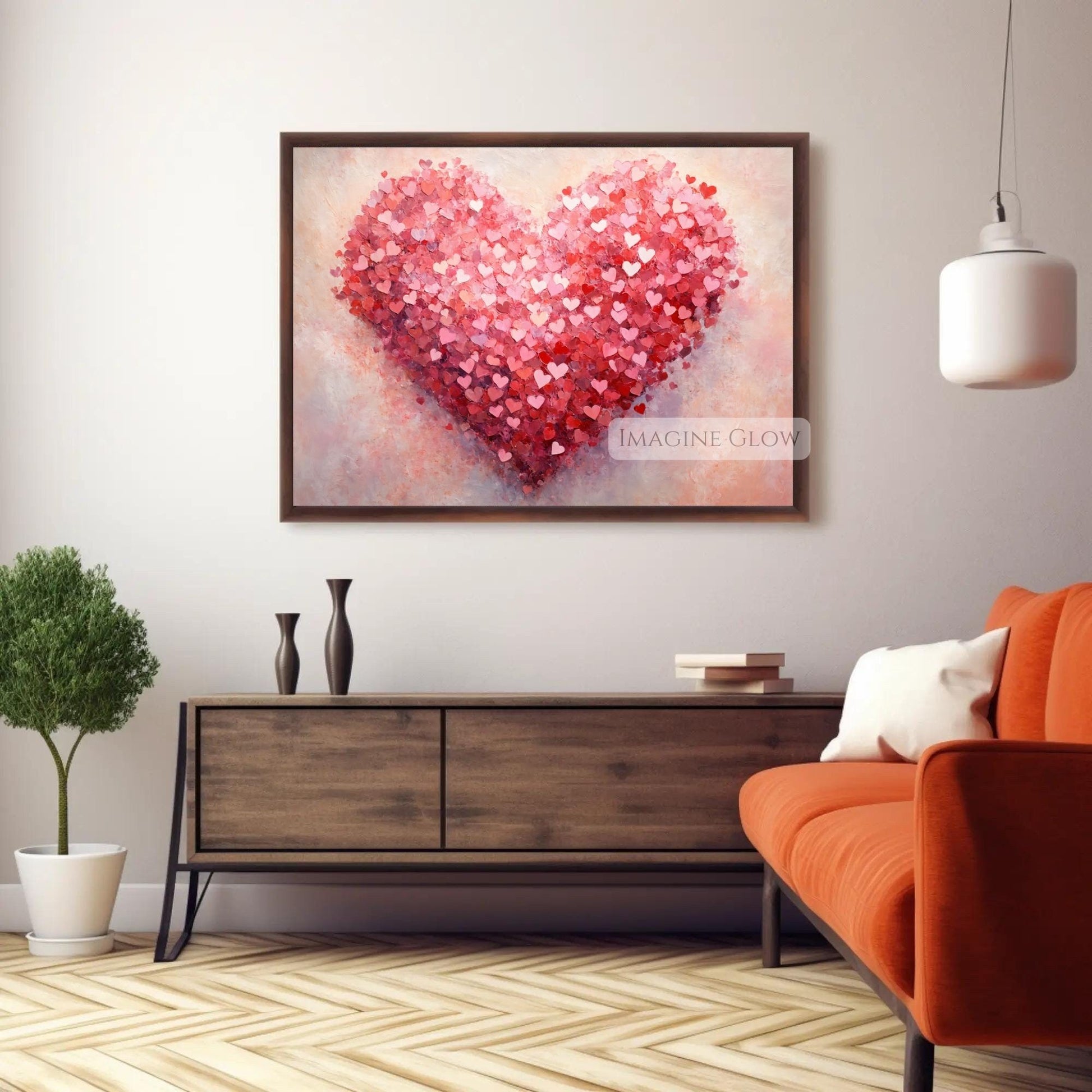 Romantic heart wall art Valentine’s Day printable