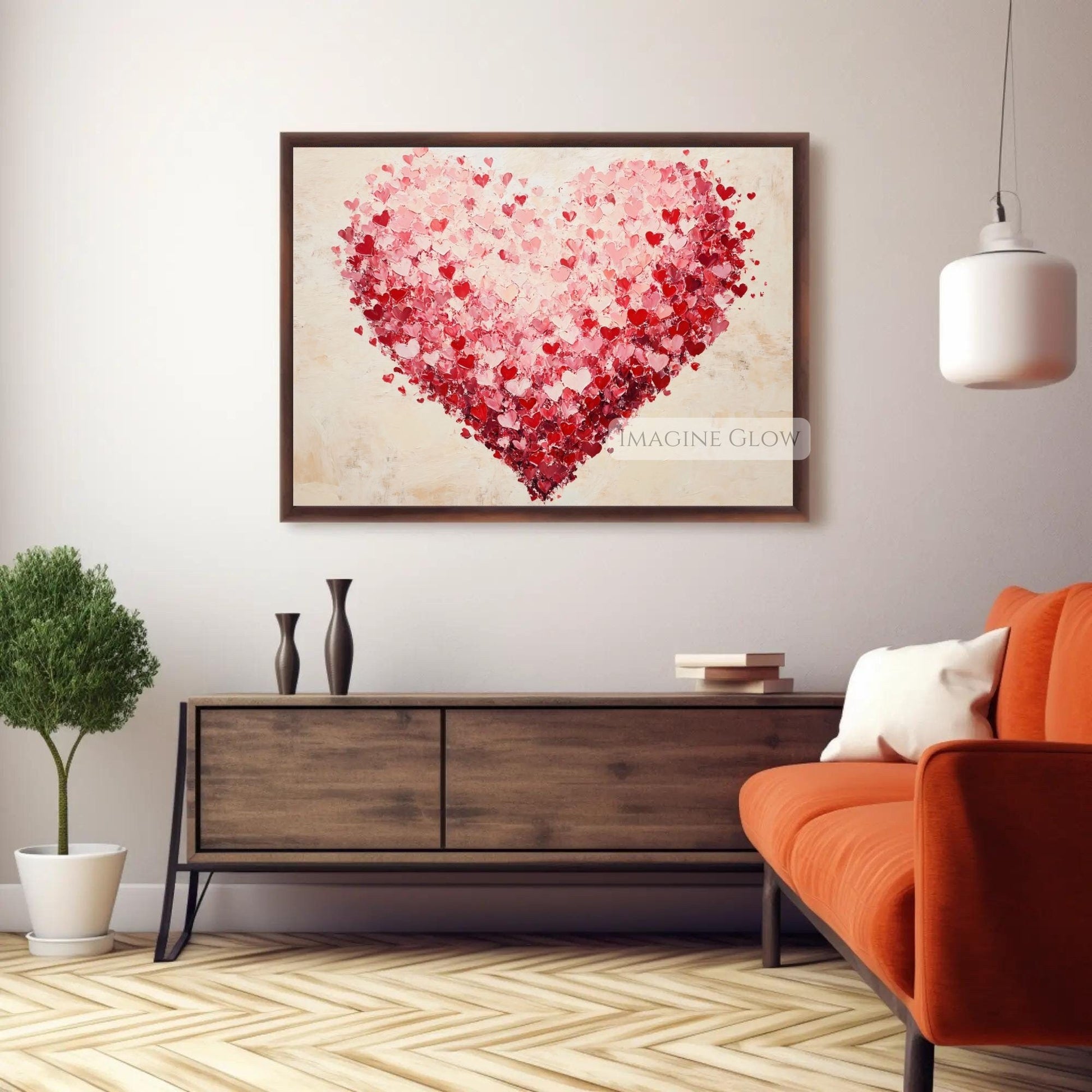Red and pink vintage Valentine’s decor heart printable