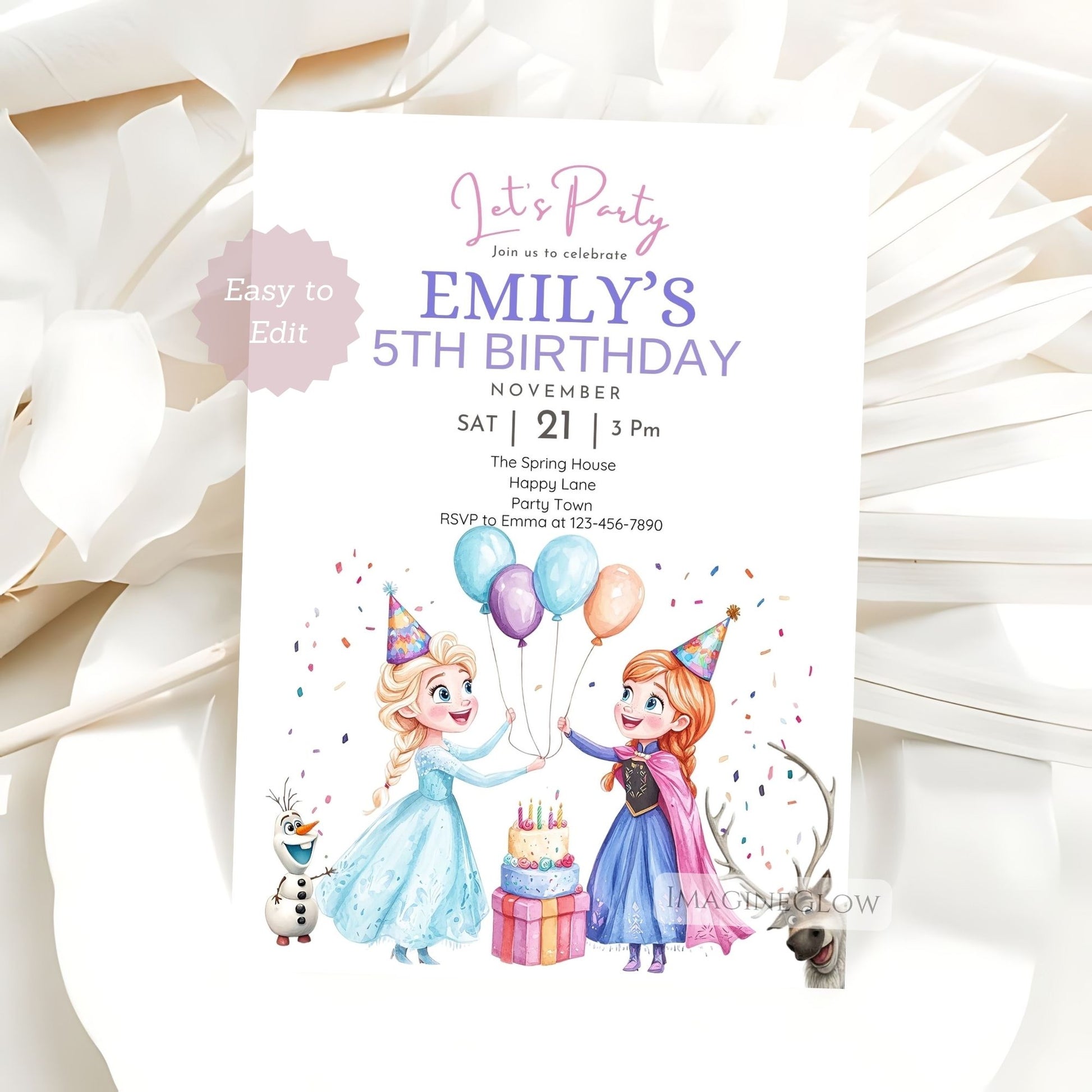 magical frozen invite for girls