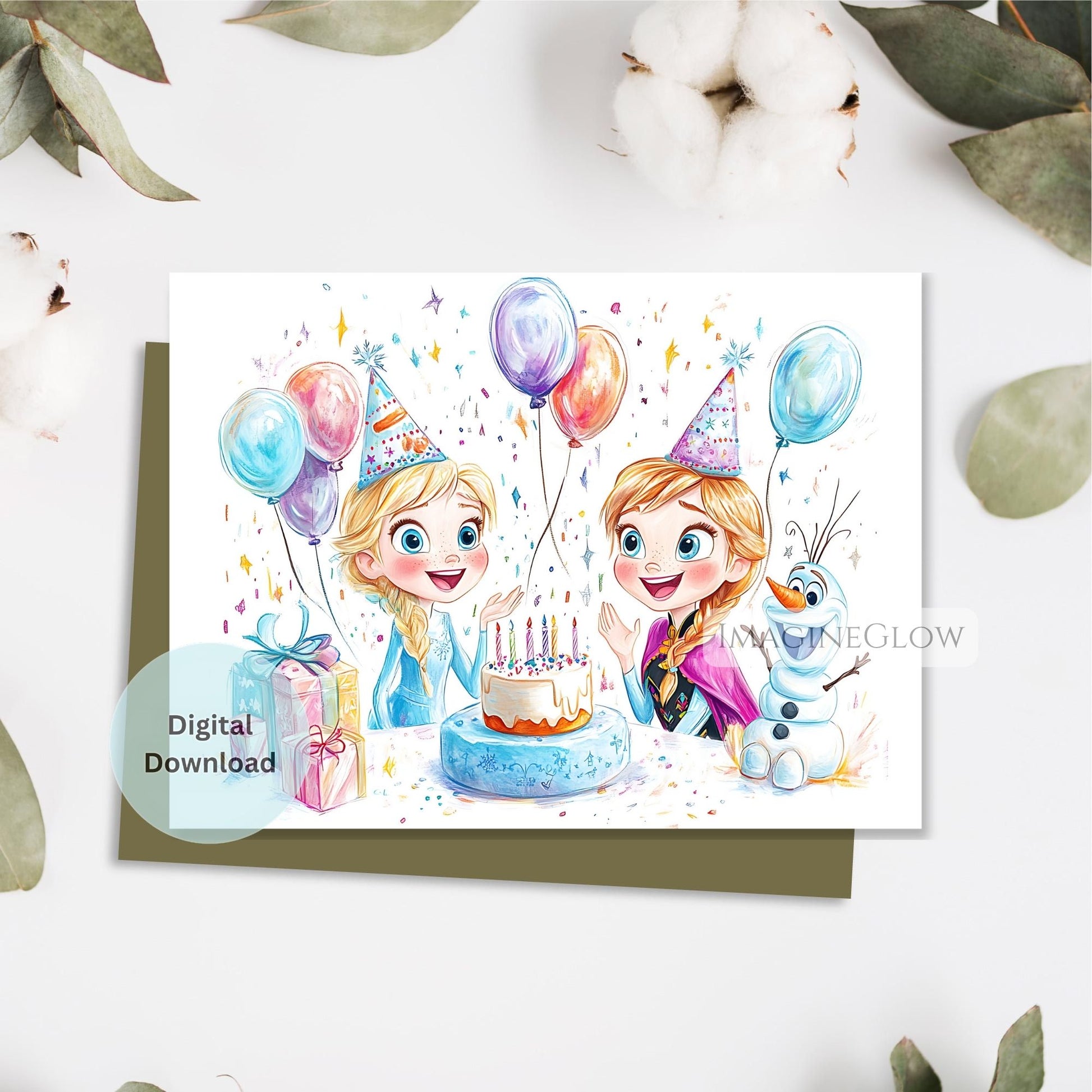 Frozen card for kids' birthday party
Frozen theme printable birthday card