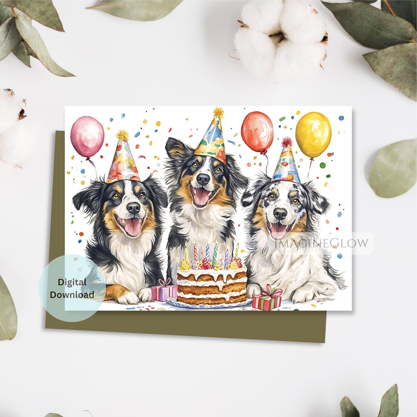 cute australian shepherd dog birthday card
blue merle australian shepherd card