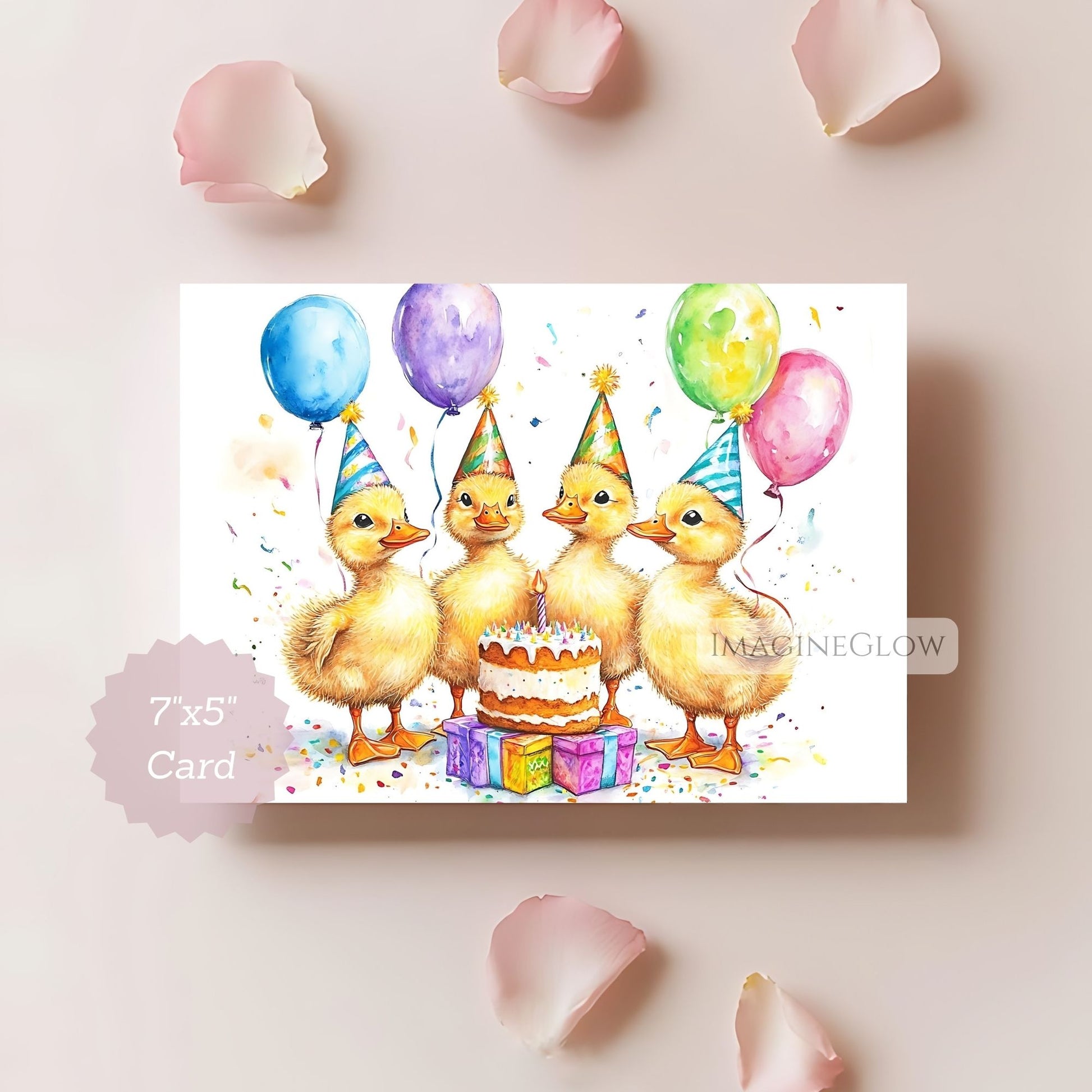 Yellow duck birthday card for kids
Printable duckling birthday card
Duck birthday card for children
Animal-themed birthday greeting