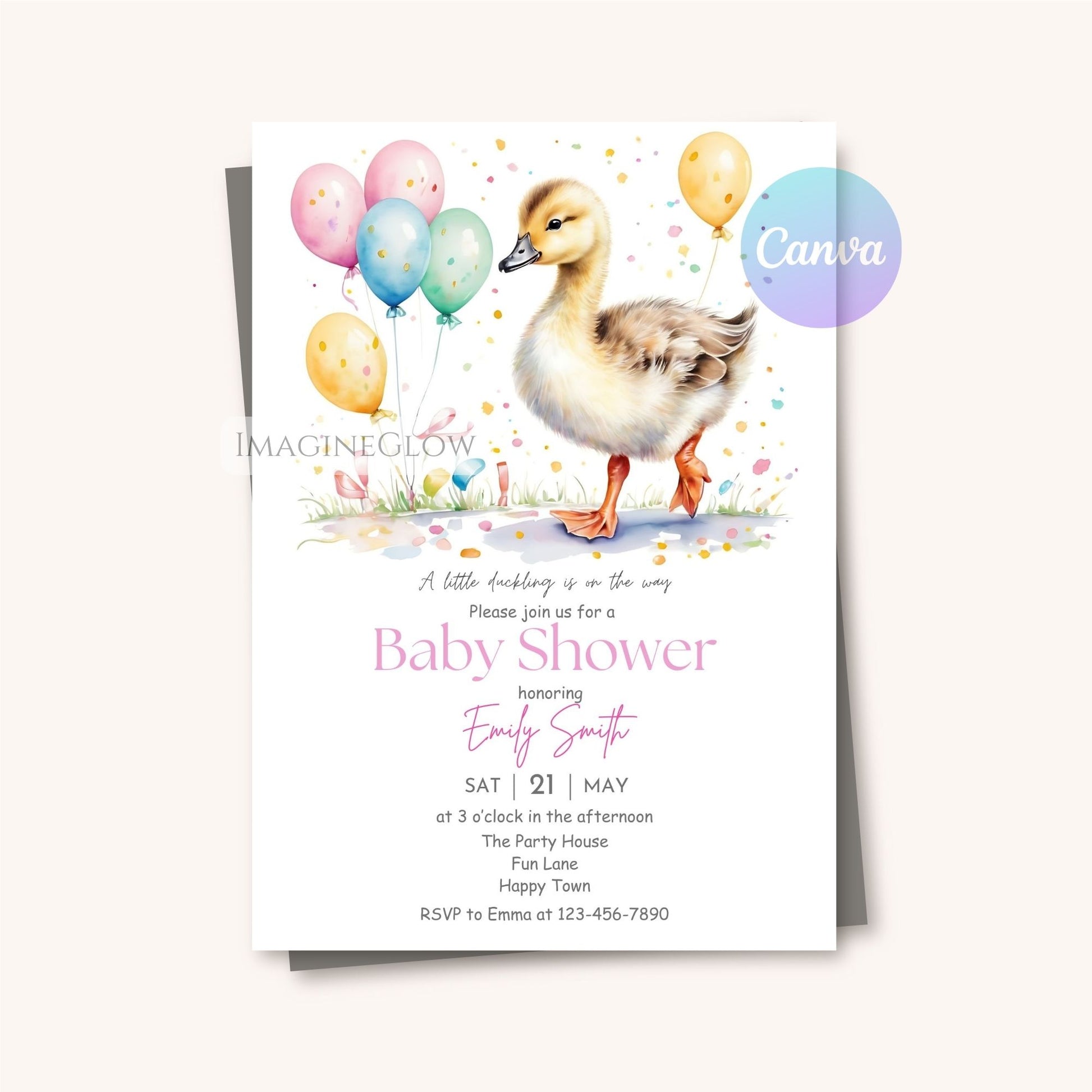 spring duckling baby shower invitation
baby duck shower invitation