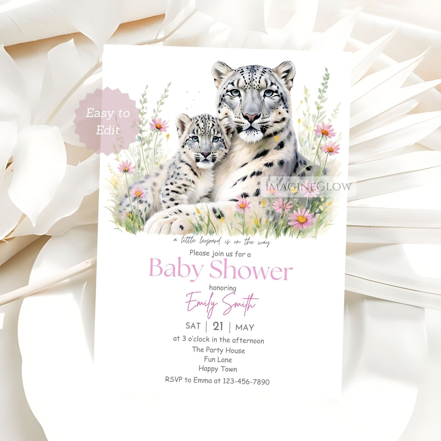 safari theme baby shower card