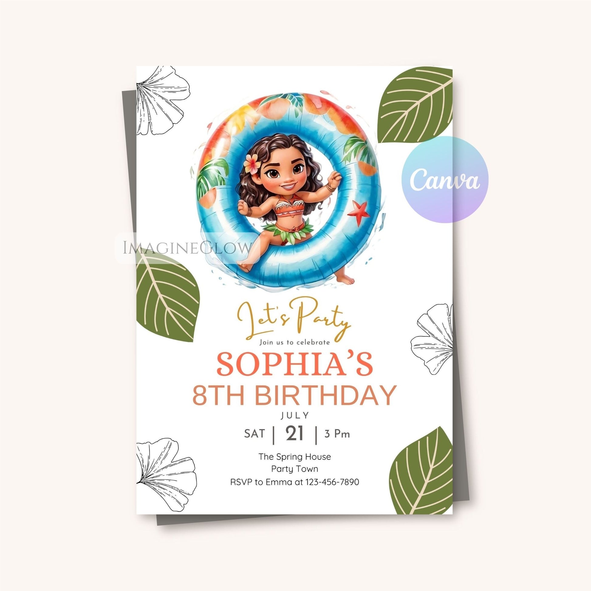 editable luau birthday evite
ocean adventure birthday party card