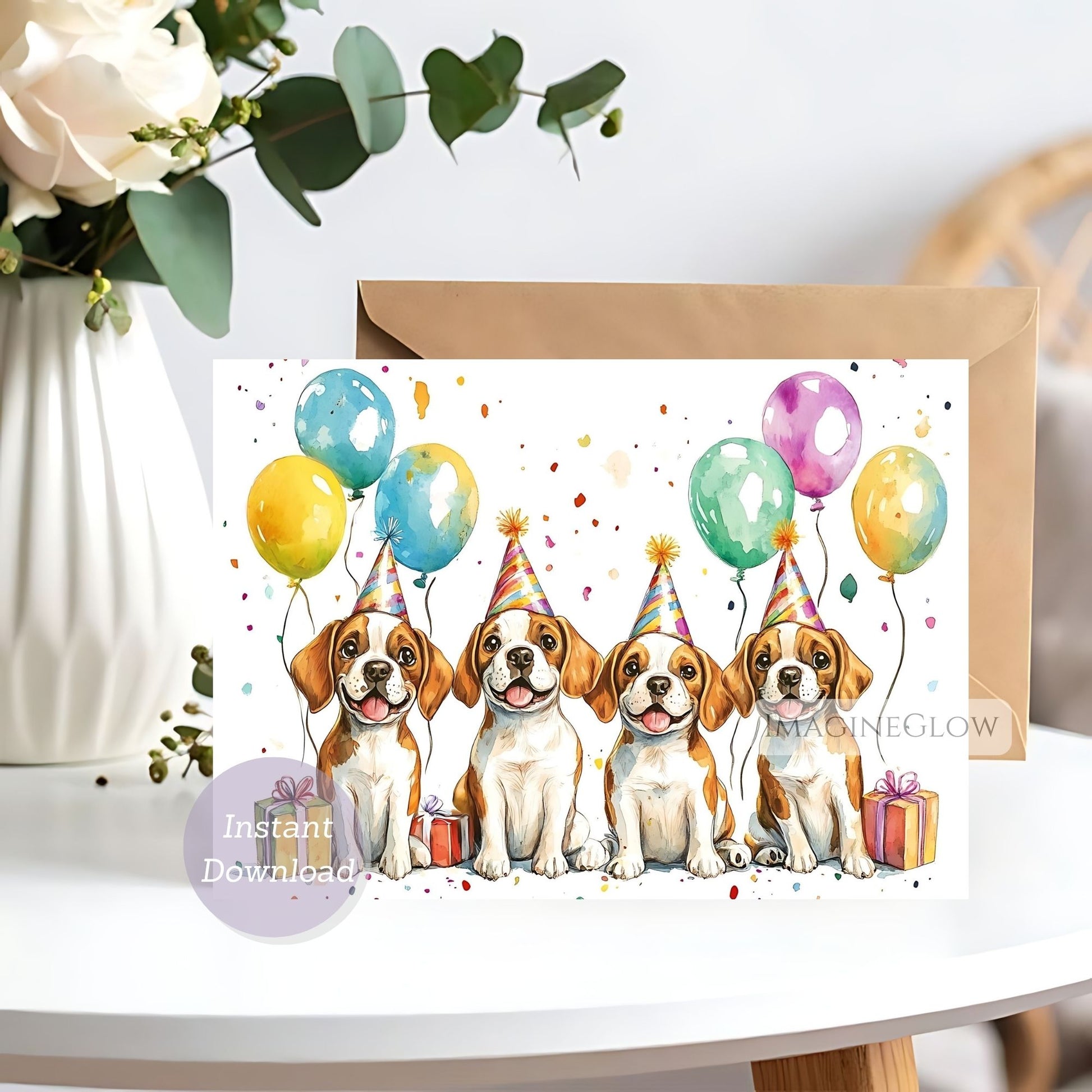 Beagle birthday card
printable Beagle dog card
digital Beagle greeting card
cute Beagle puppy card