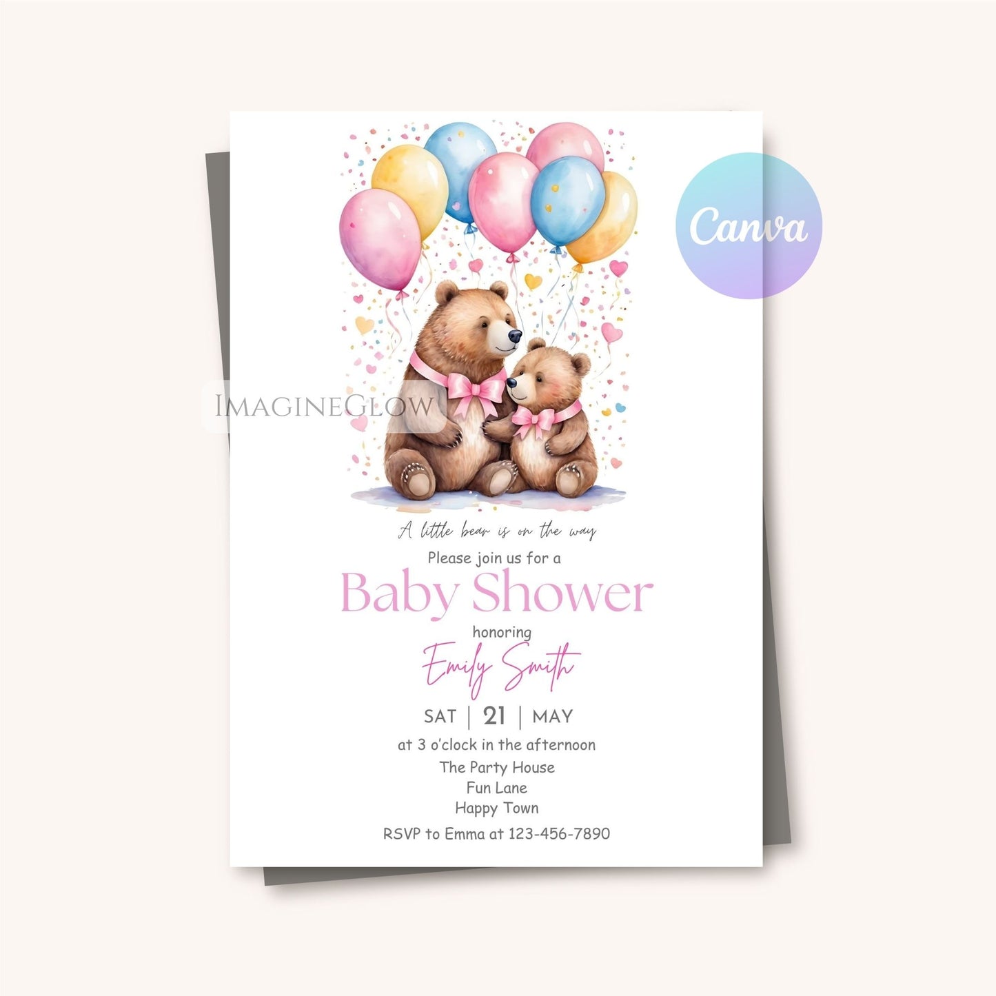 nature-themed baby shower invite