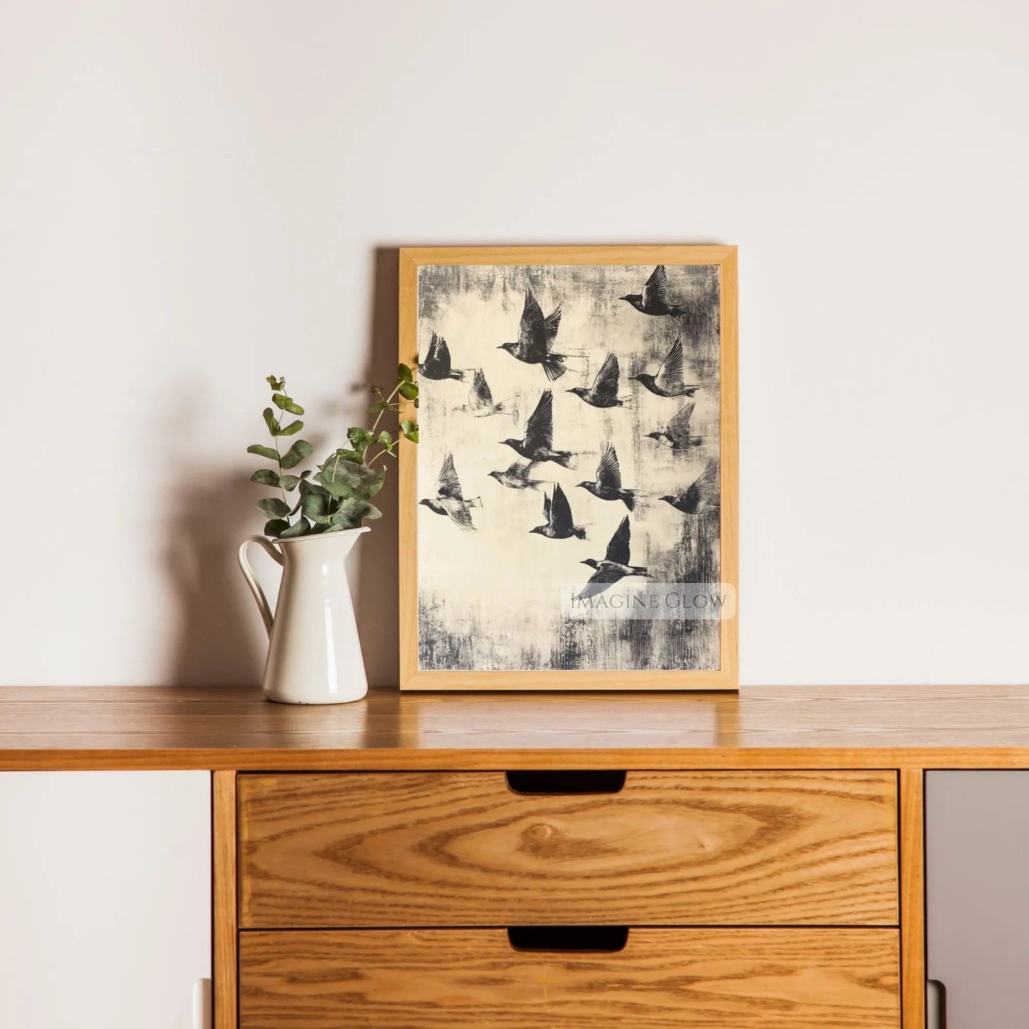 Bird migration scene minimalist wall art