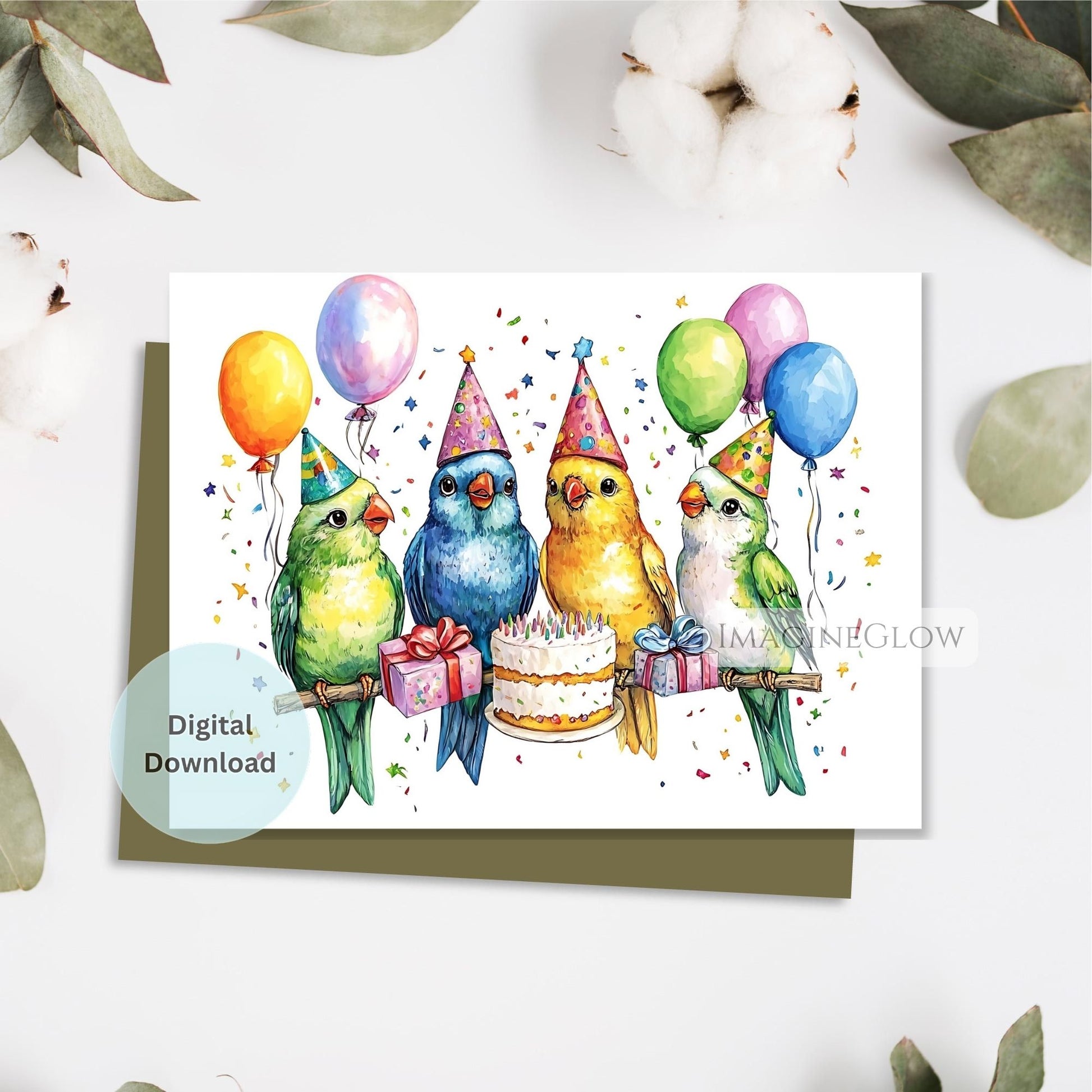 lovebird birthday card printable
cute bird birthday greeting card
digital lovebird birthday card