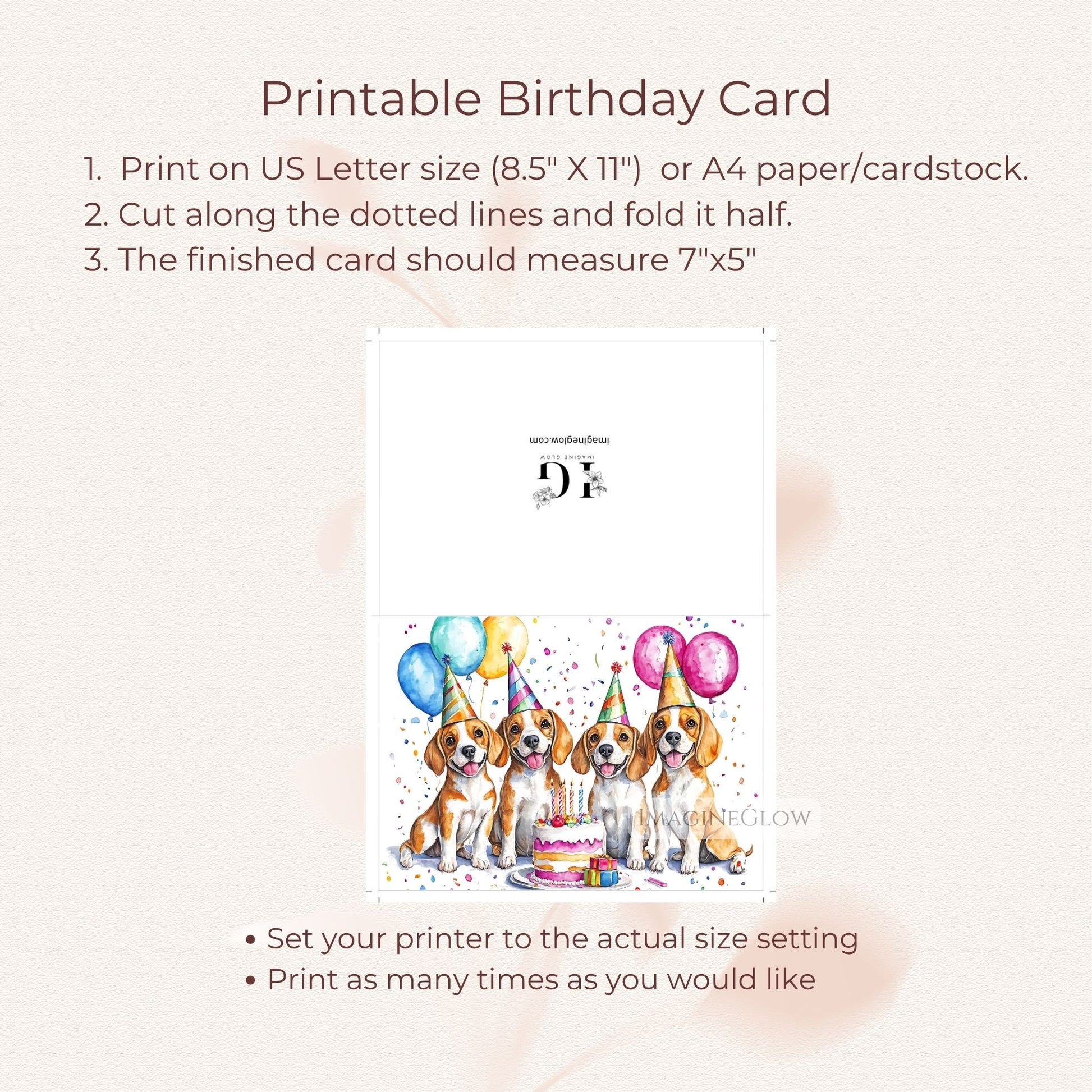 folded Beagle birthday card
Beagle card for dog lovers
funny Beagle birthday card