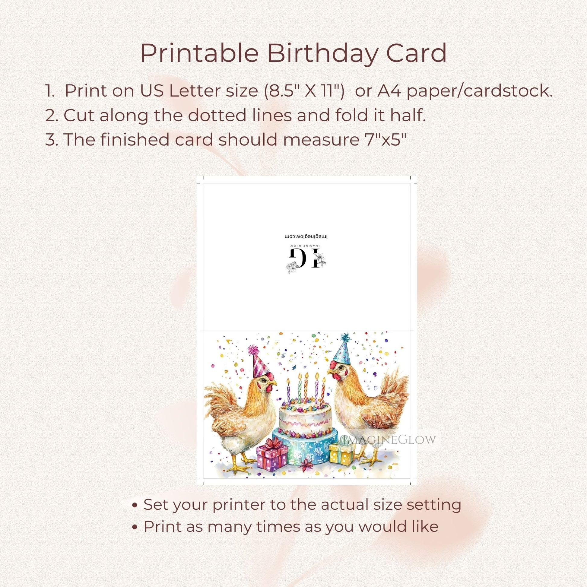 rustic chicken birthday greeting
country chicken themed card
digital download birthday card