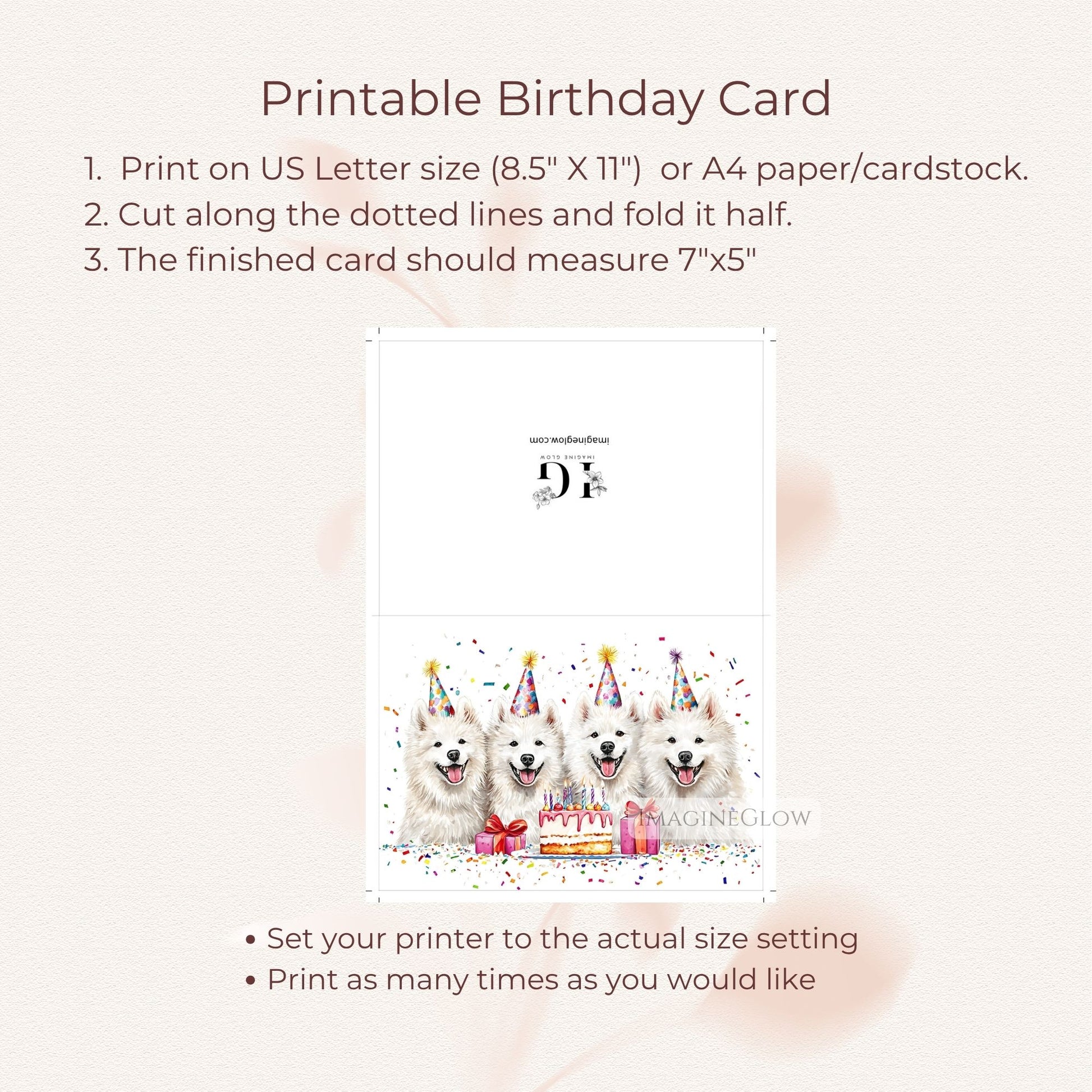 funny dog birthday greeting
samoyed digital card
adorable samoyed birthday printable