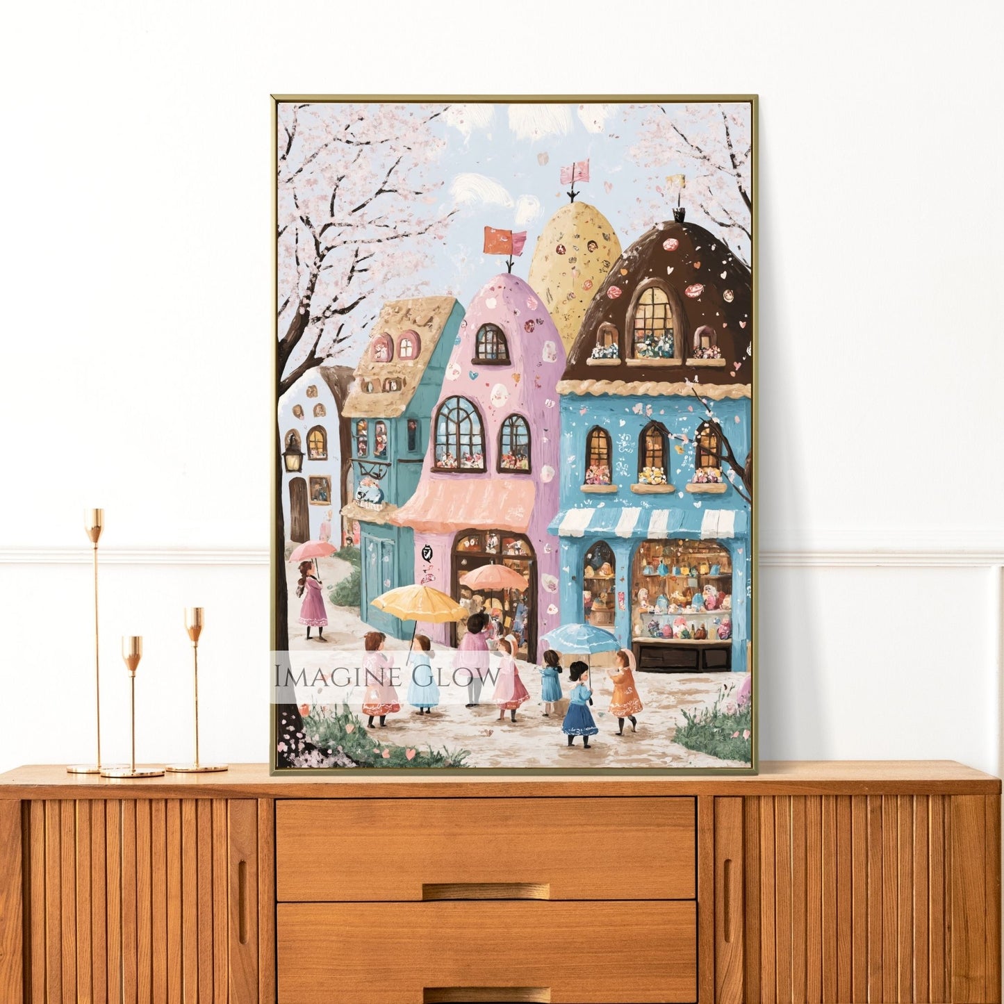 Storybook-style Easter town with a cozy, festive feel