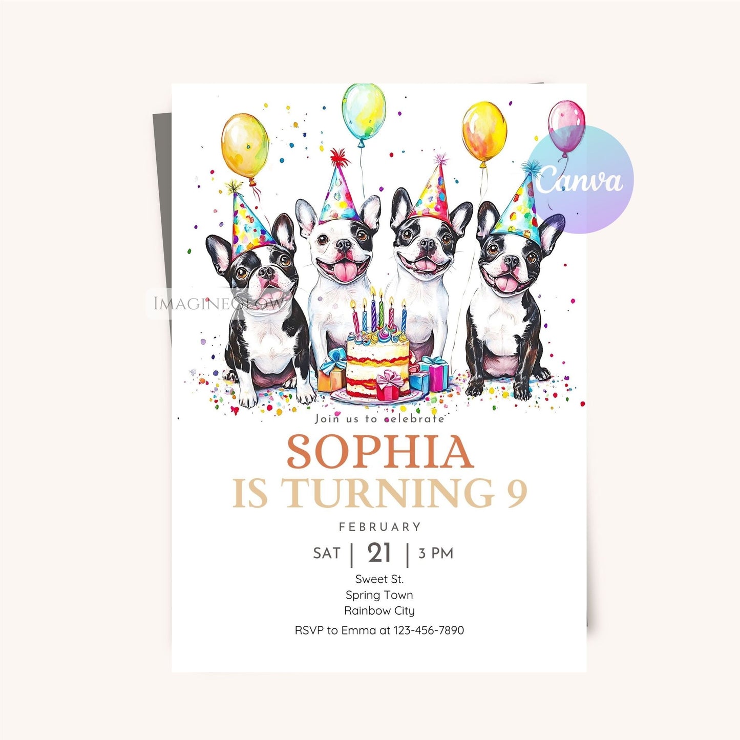 Boston Terrier dog birthday card for a special celebration