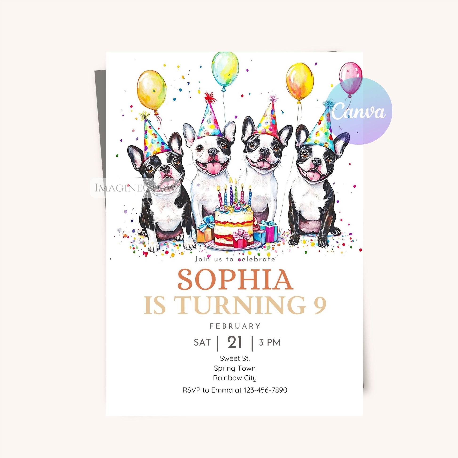 Boston Terrier dog birthday card for a special celebration