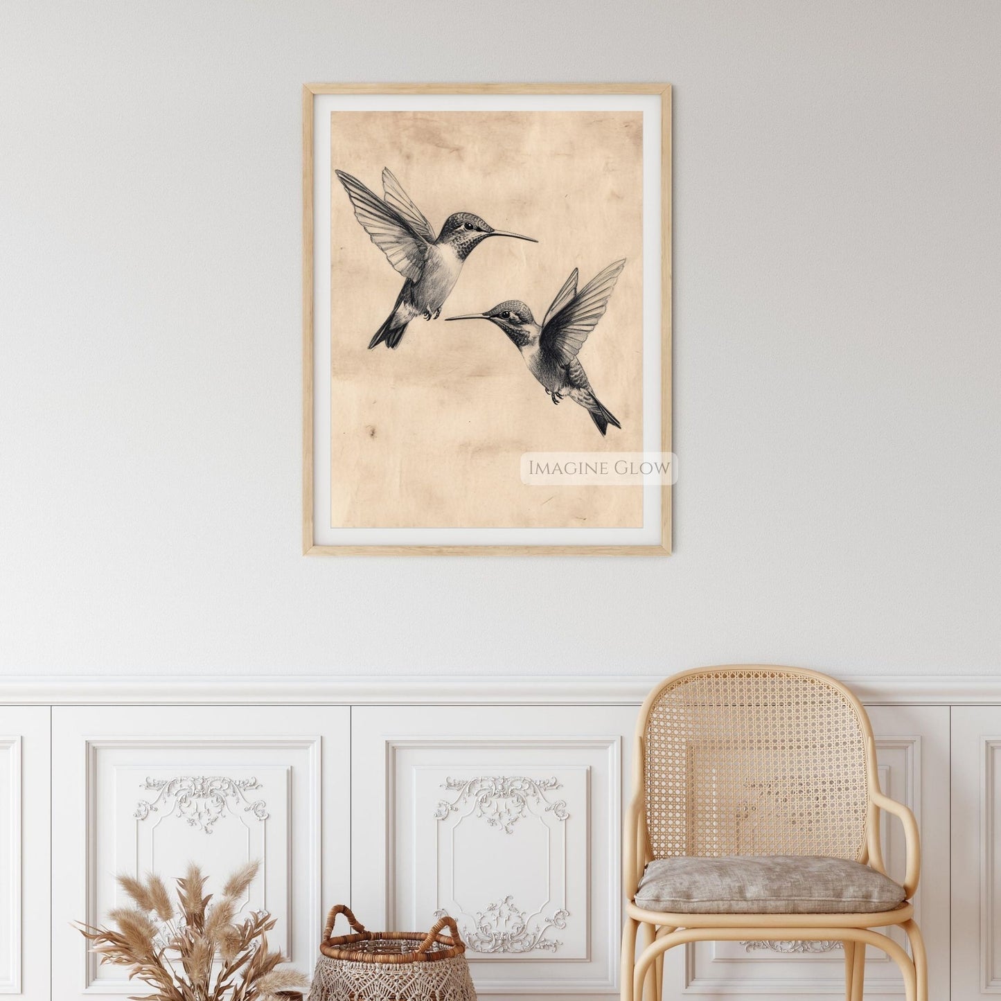 Vintage hummingbird illustration for nature lovers