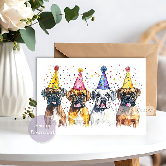 boxer birthday card printable
cute boxer dog birthday greeting card