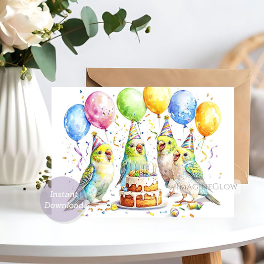 budgerigar birthday card
cute budgerigar birthday card