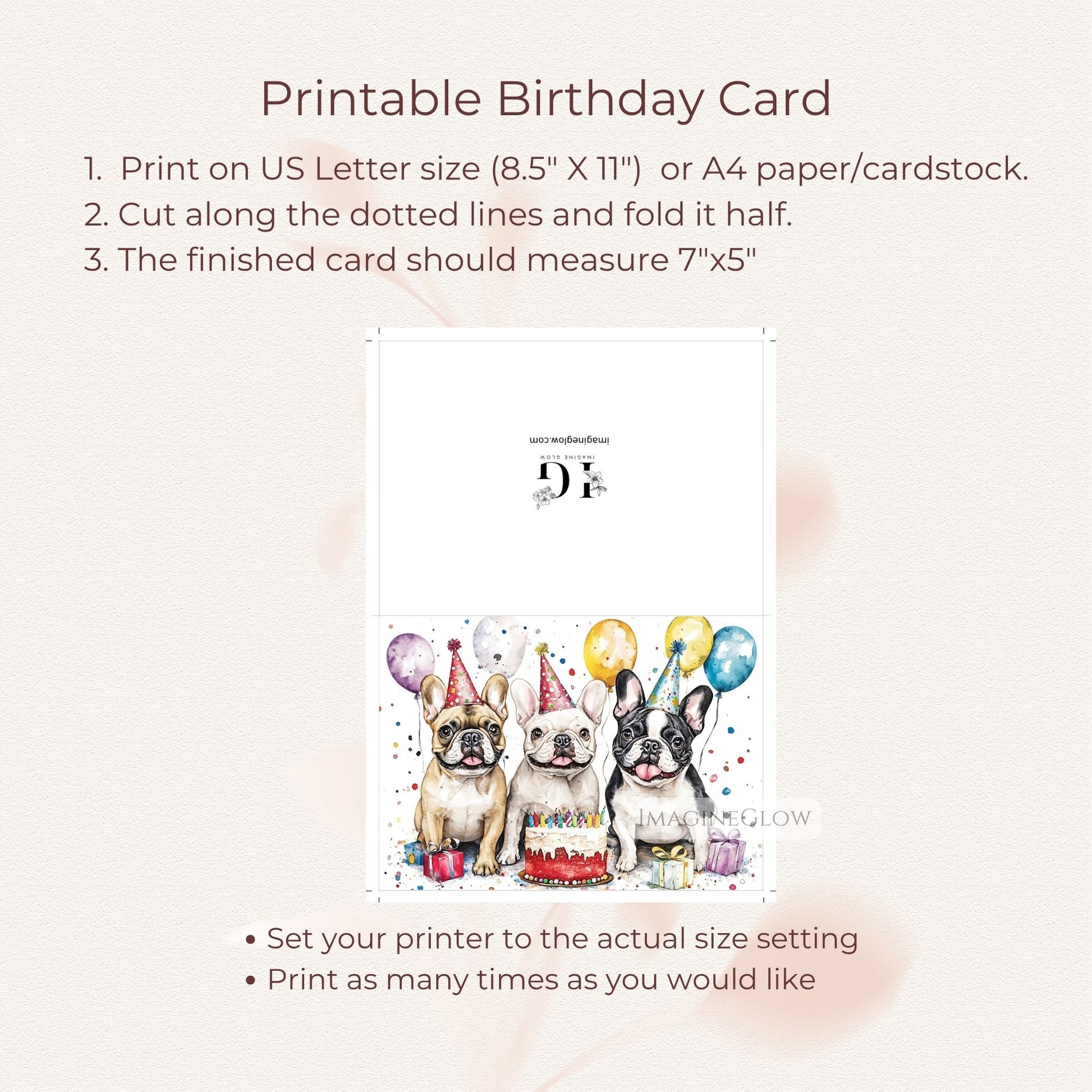 dog themed birthday greeting
wrinkly dog birthday card
instant download bulldog card
english bulldog birthday printable