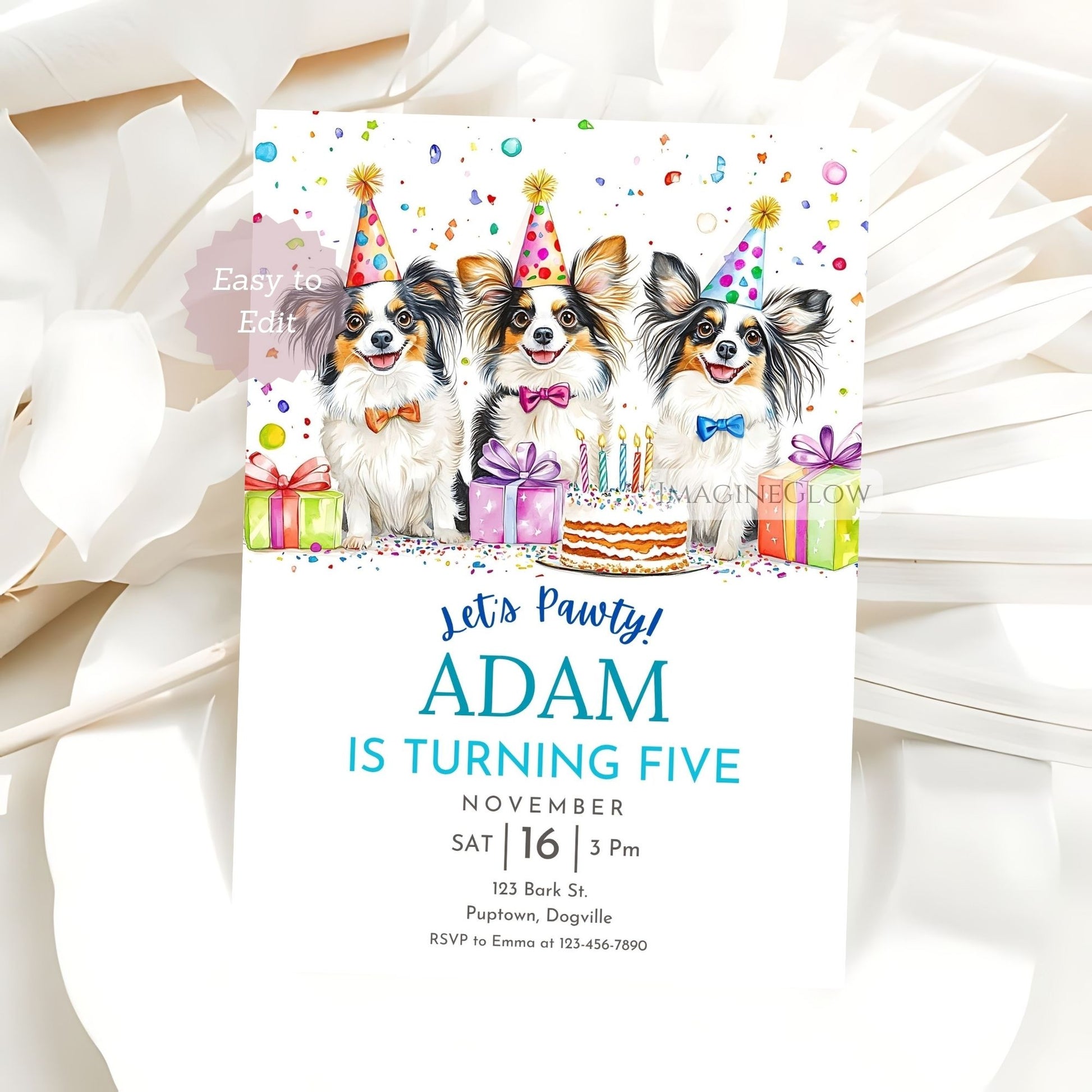 canva editable papillon invite