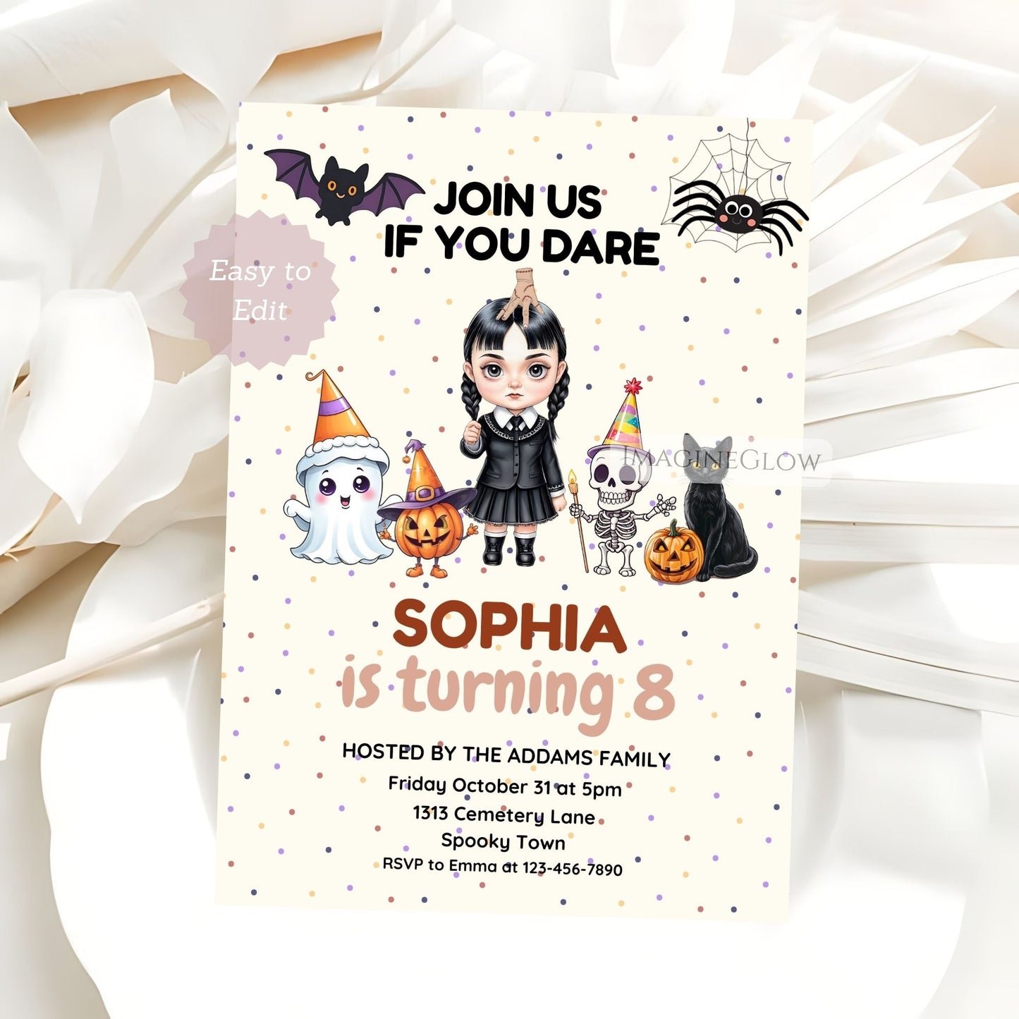 gothic halloween birthday invitation
