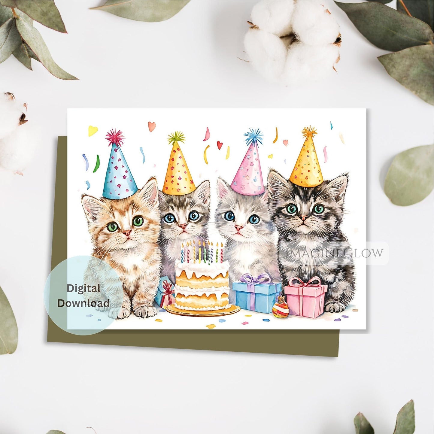 funny cat birthday card
birthday card with kitten
cat themed kids birthday card
digital kitty birthday printable
