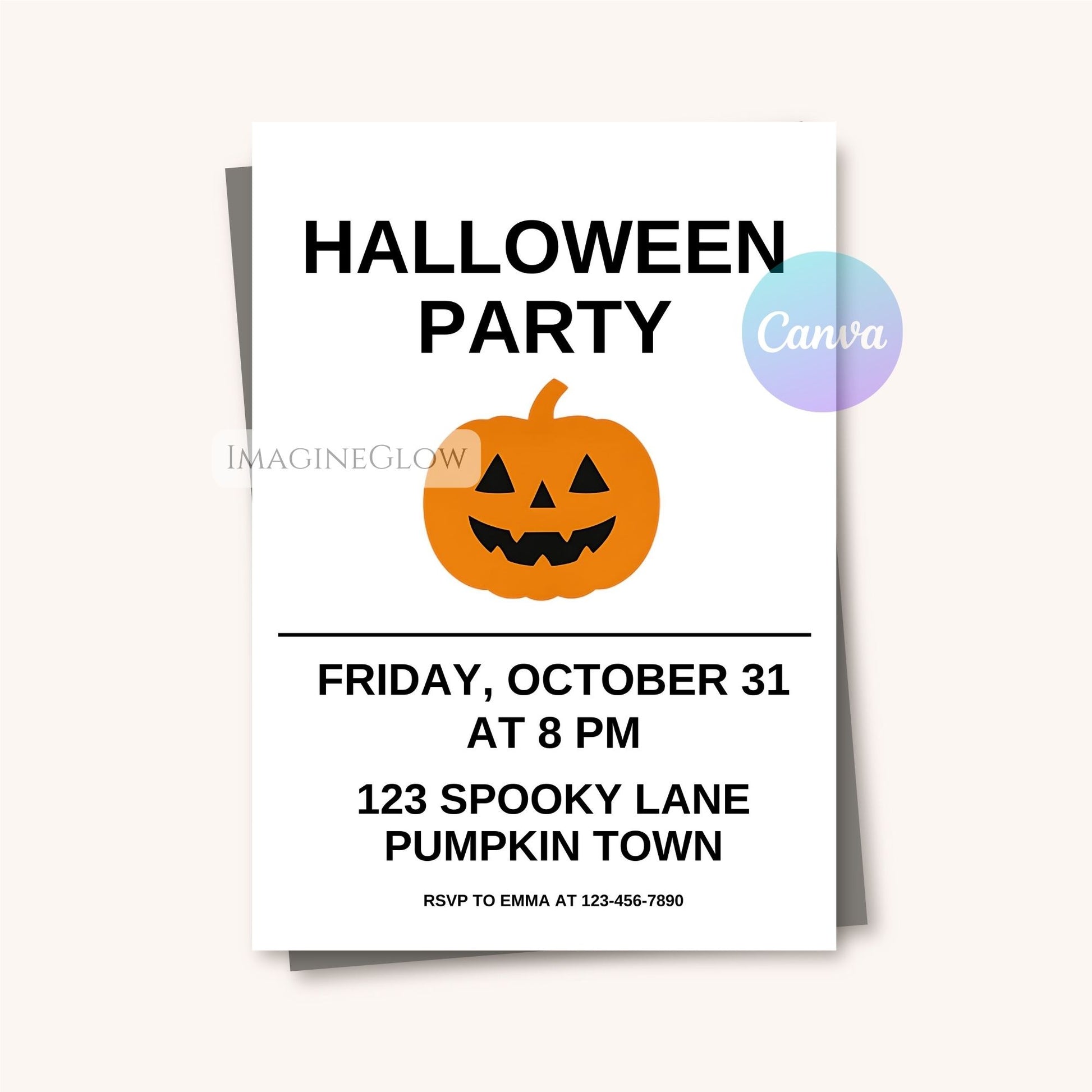 chic halloween invitation card
simple halloween party digital invite