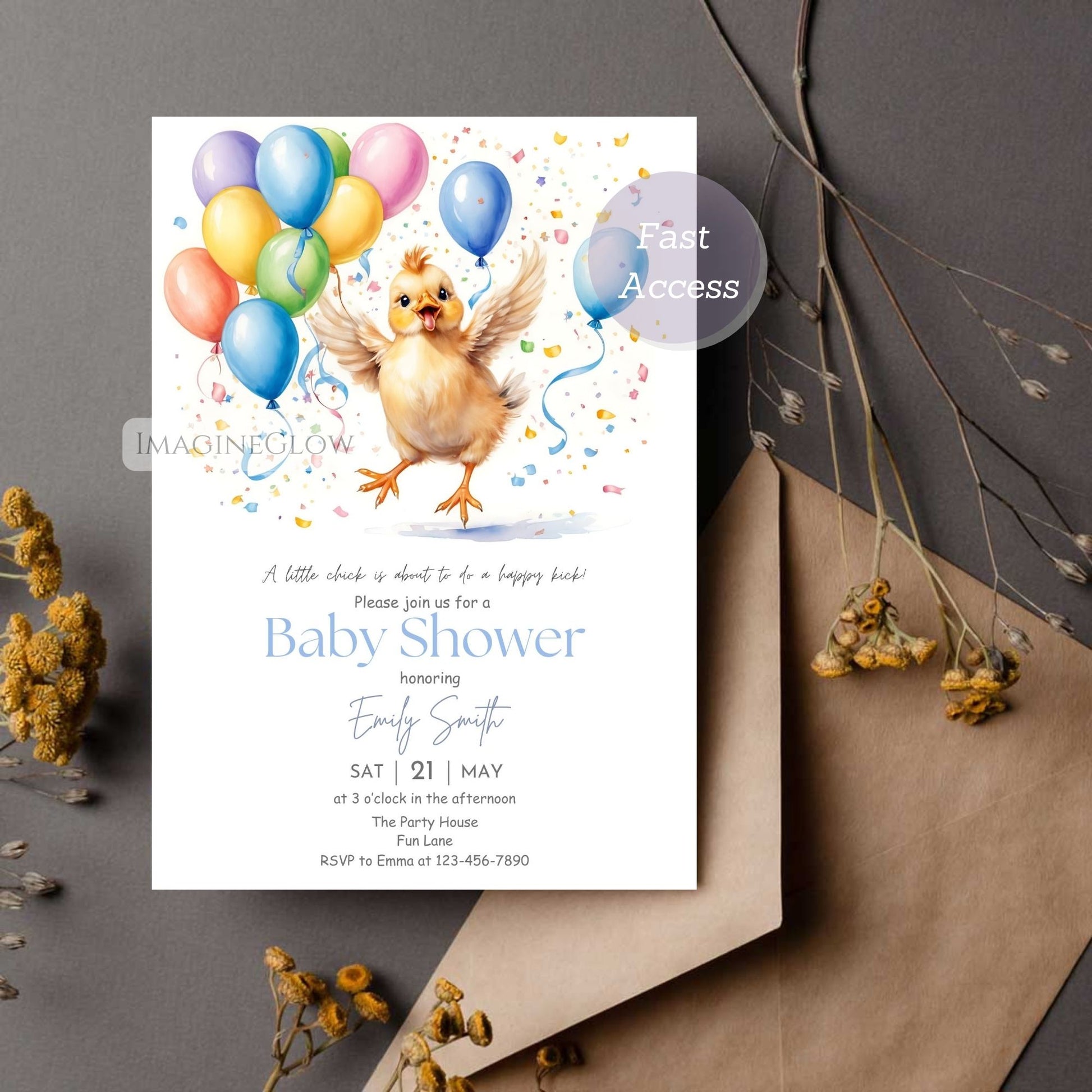 gender neutral baby shower chick