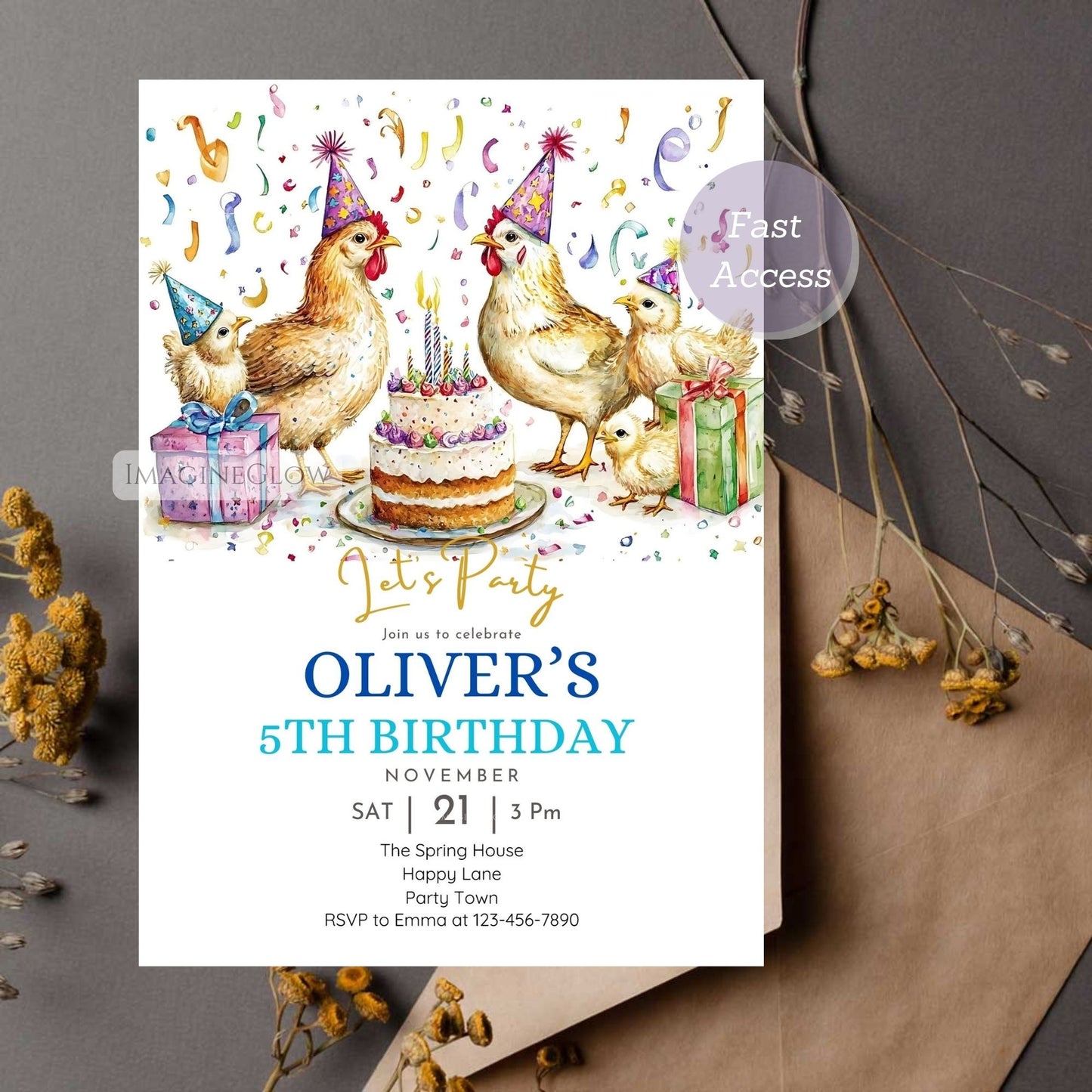 Farm animal birthday party invite
Printable barnyard bash invitation