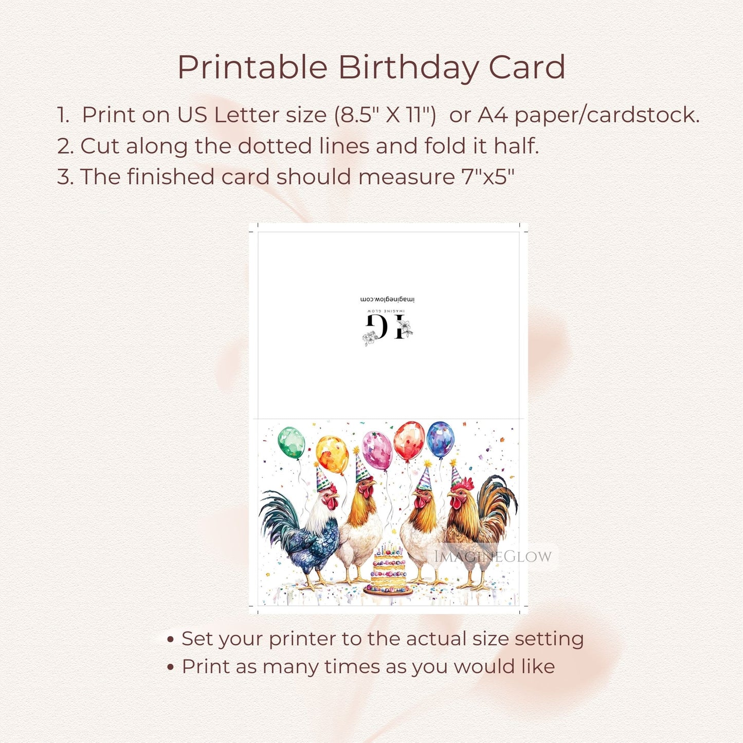 Chicken Birthday Card - Backyard Hen Birthday Card