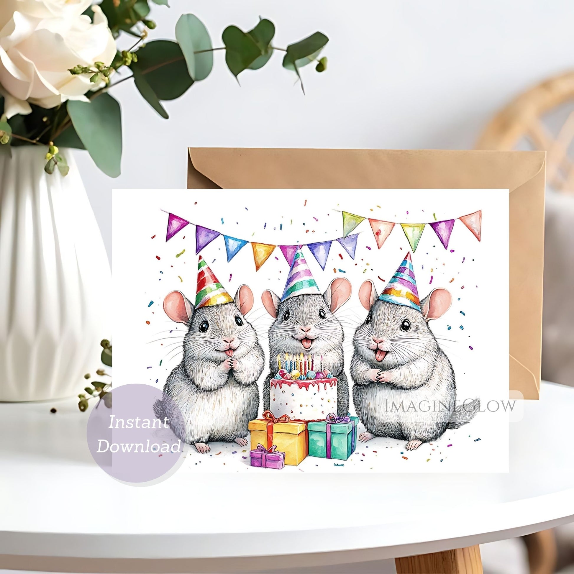 chinchilla birthday card
cute chinchilla greeting card
small pet birthday card