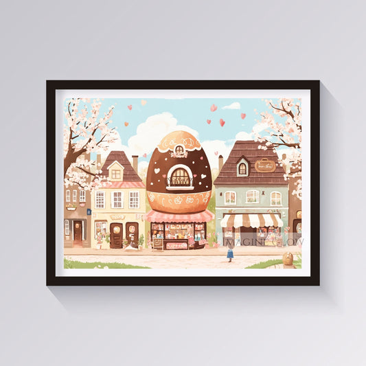 Chocolate Village Easter Spring Print