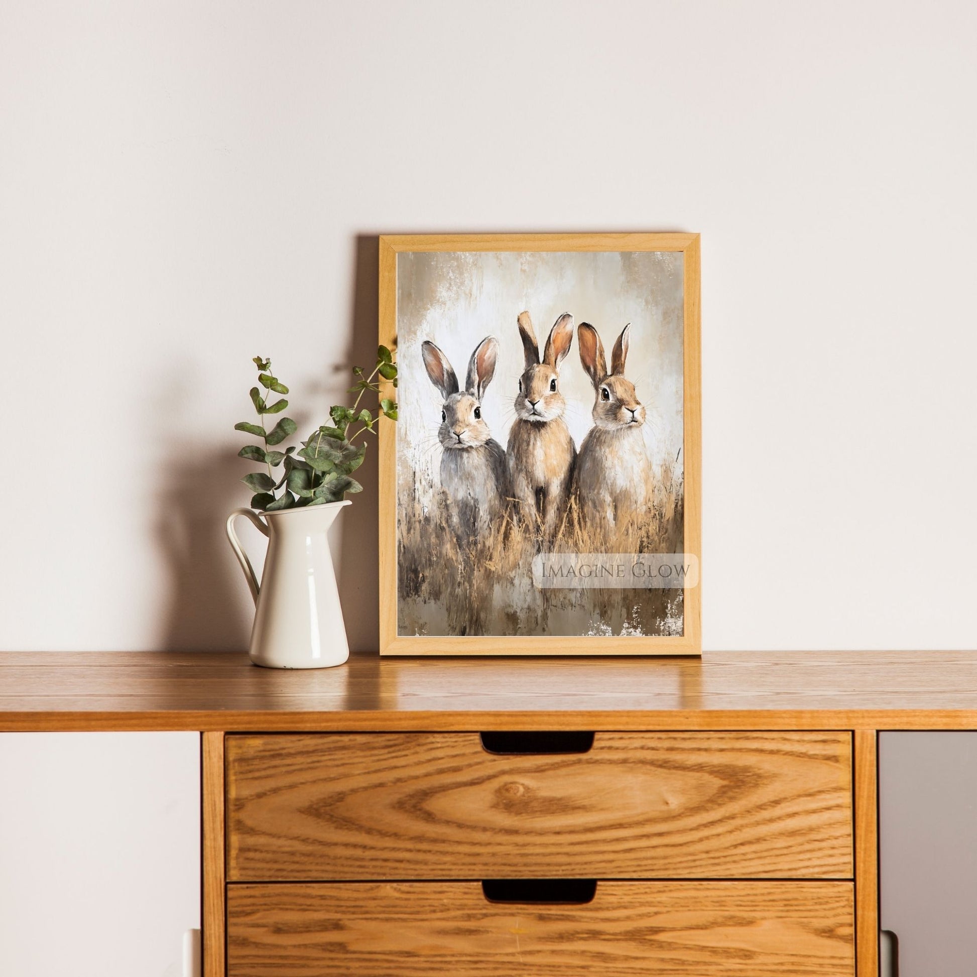 Country home bunny painting with woodland theme