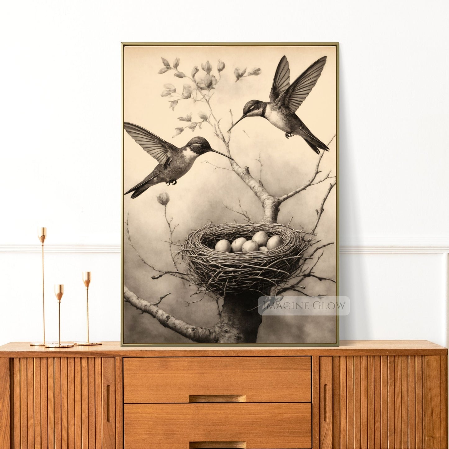 High-resolution vintage bird art printable