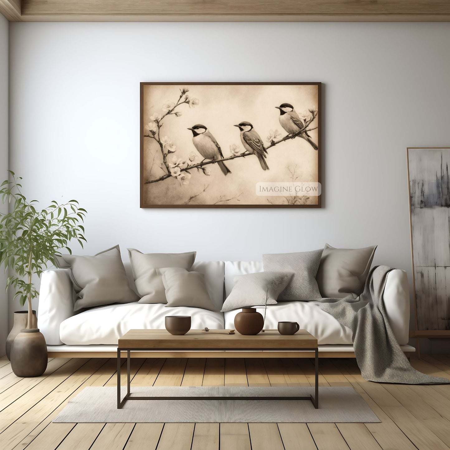 Classic nature-inspired bird art print digital download