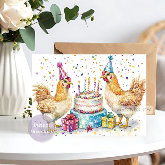 chicken birthday card
funny chicken greeting card
farm animal birthday card