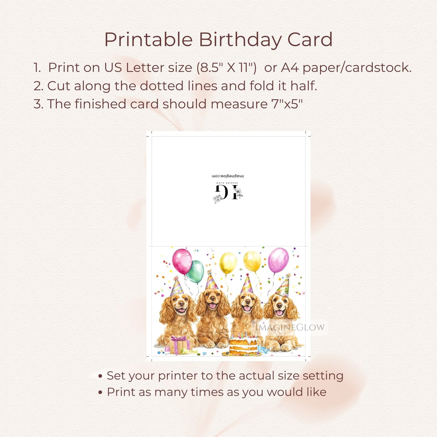 cocker spaniel dog gift card
happy birthday card spaniel
pet themed birthday card
cocker spaniel digital download
cute dog birthday printable