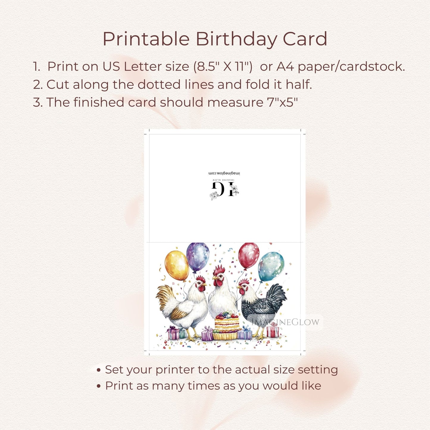 Whimsical rooster farm birthday card
Rooster happy birthday card for animal lovers