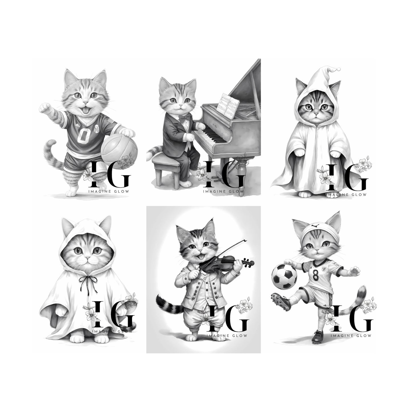coloring pages with 30 different cat costumes for all ages.