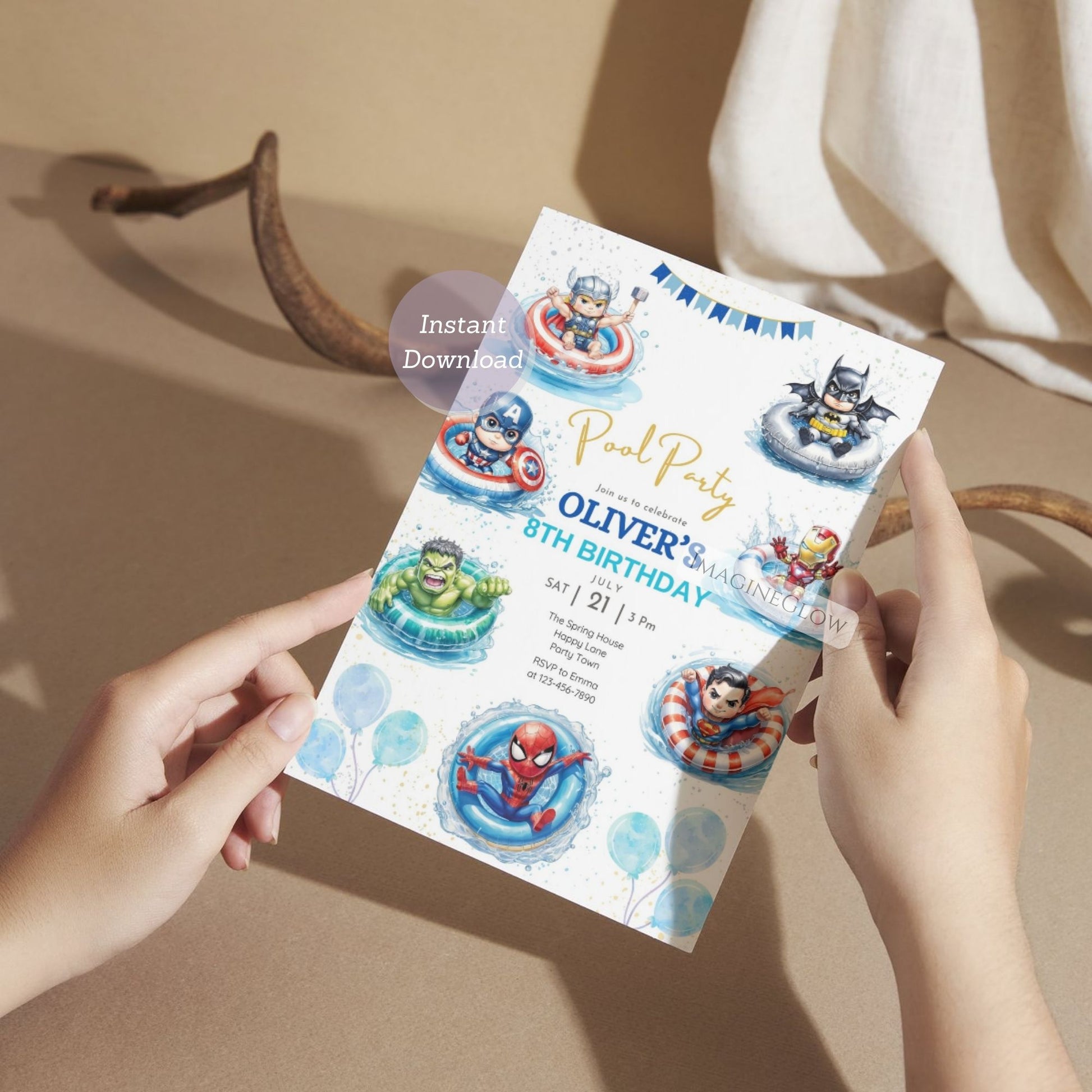 digital superhero birthday evite
superhero themed birthday invite