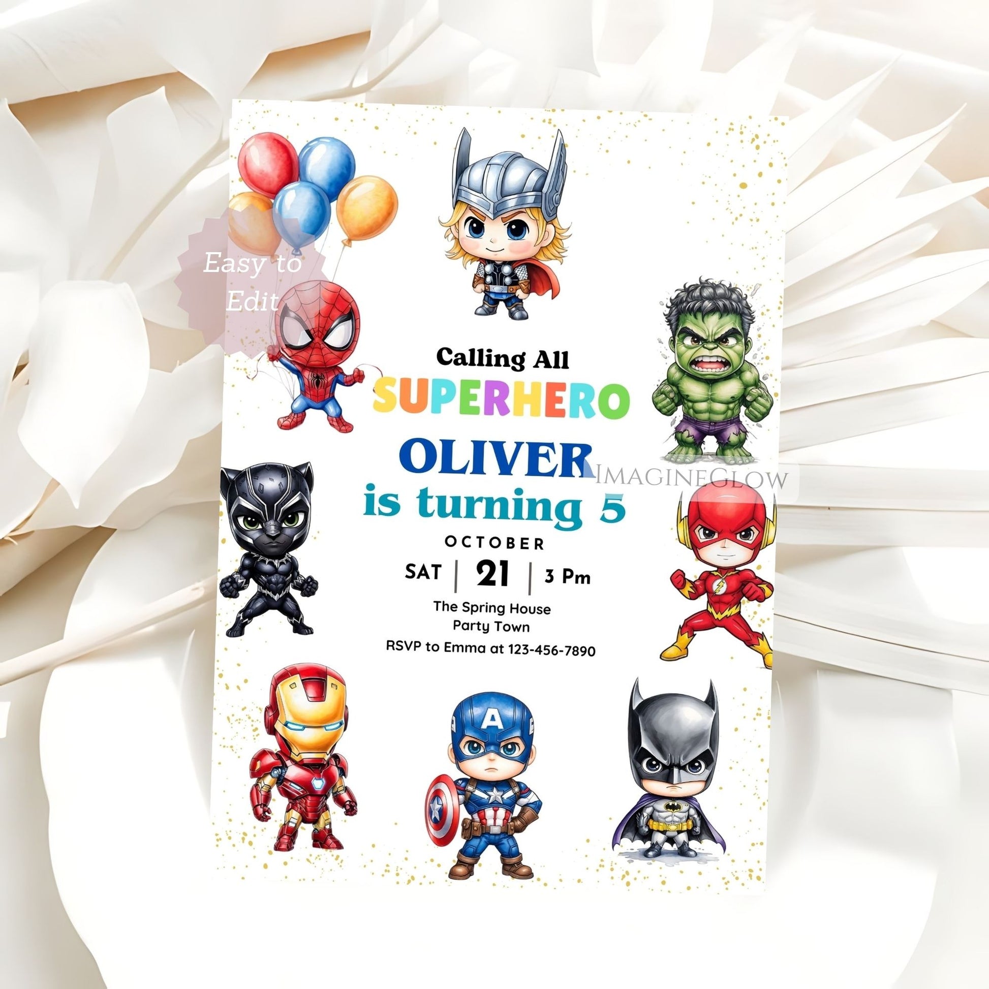 printable avengers spidey birthday invite