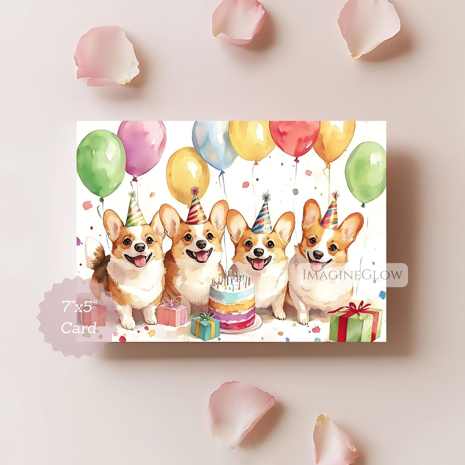 printable corgi card