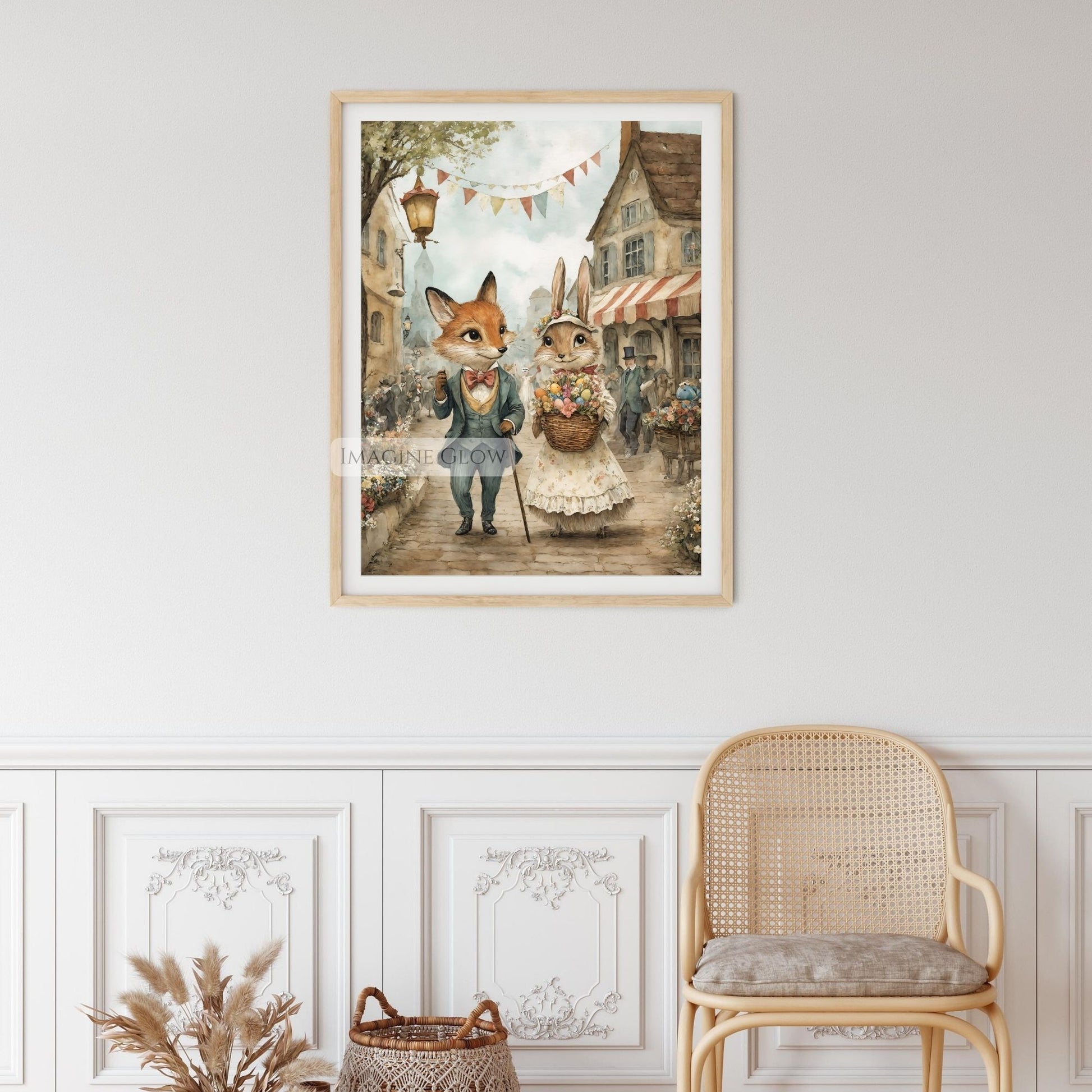 Nostalgic Victorian Easter Animal Print