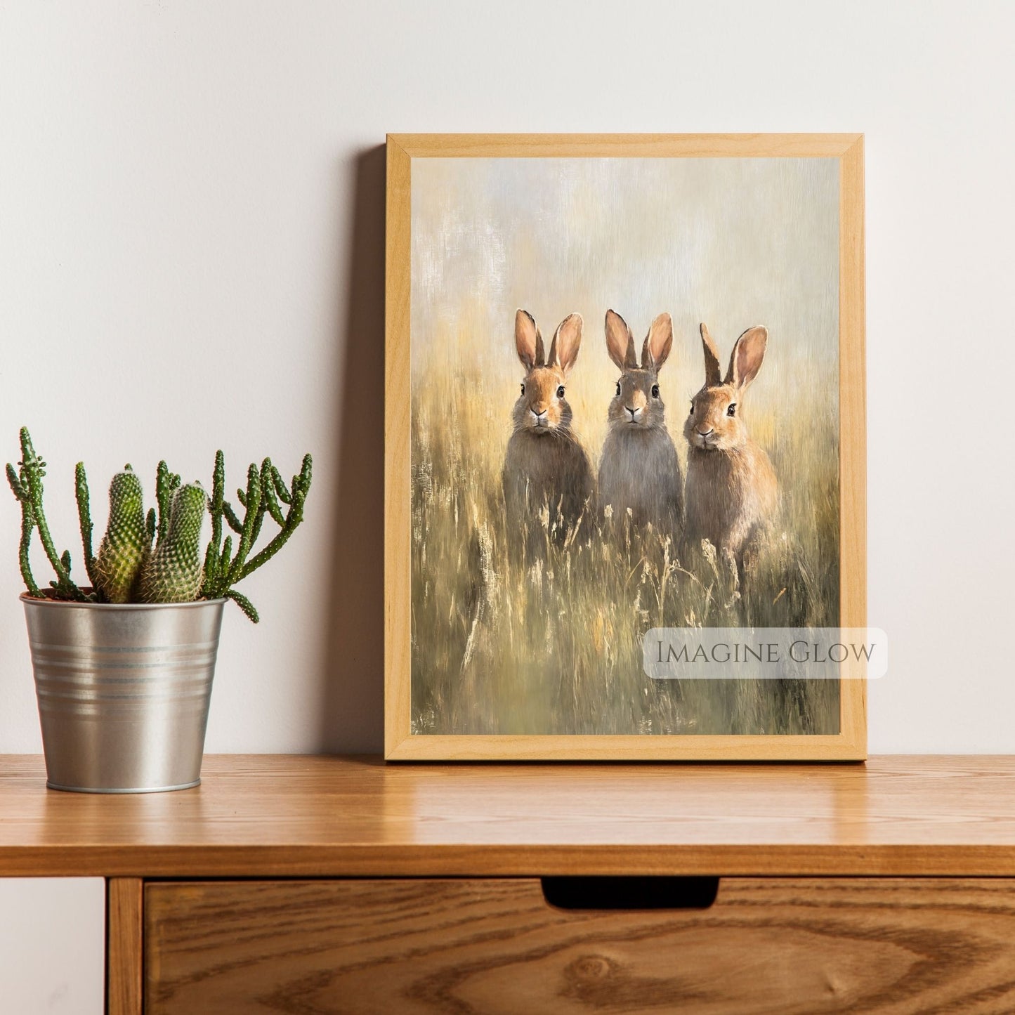 Charming bunny trio wall art rustic country decor