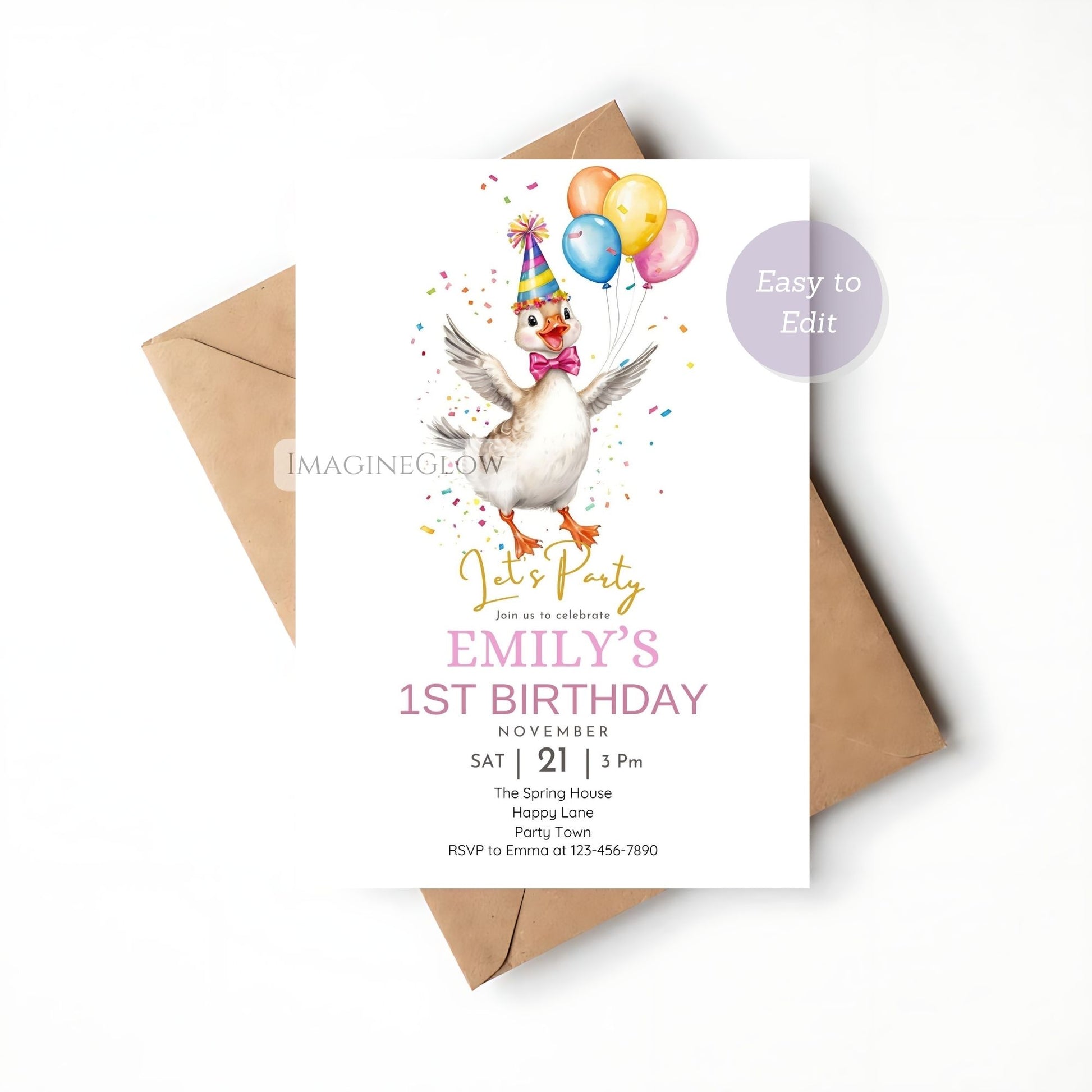 cute rustic countryside birthday invitation