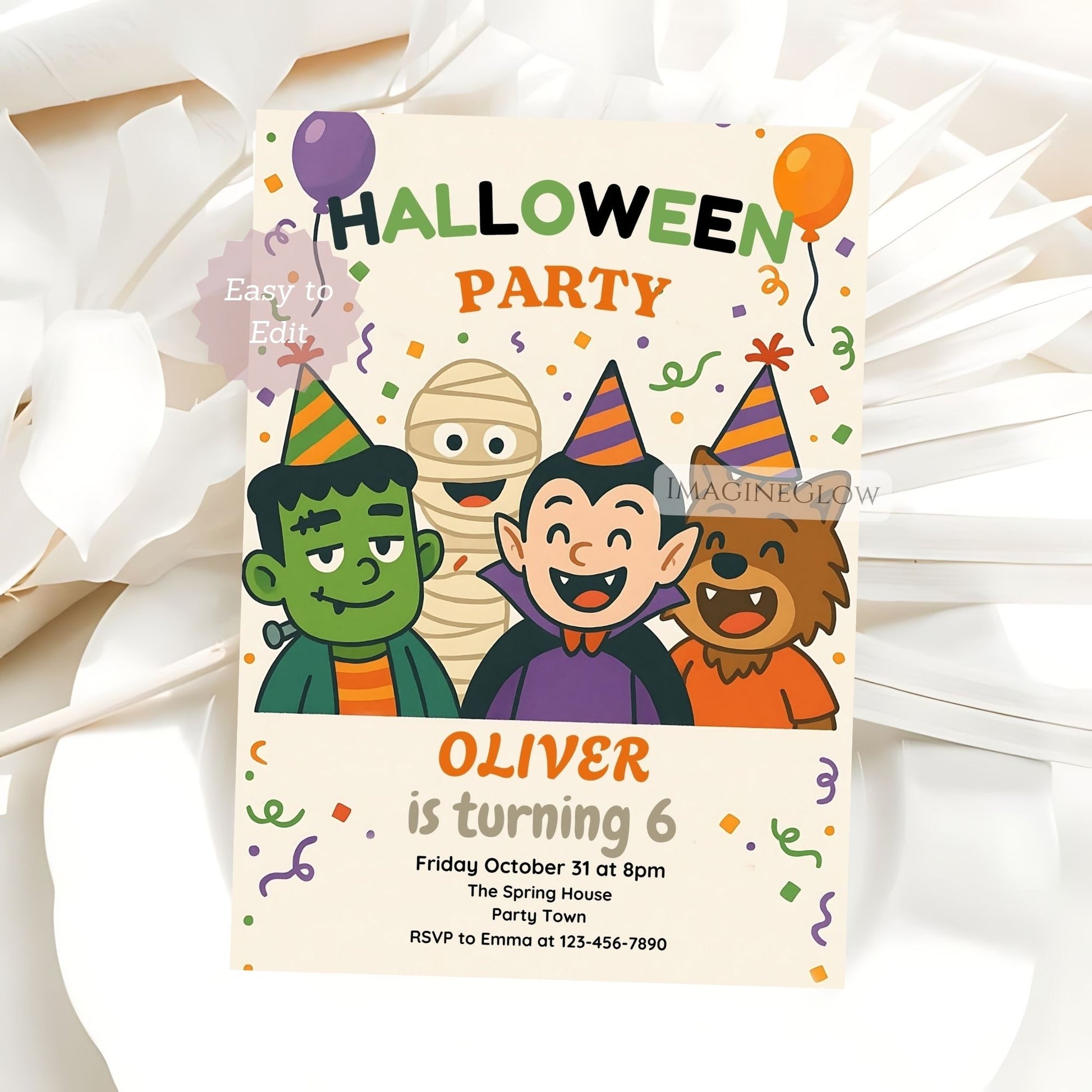 october birthday party invite