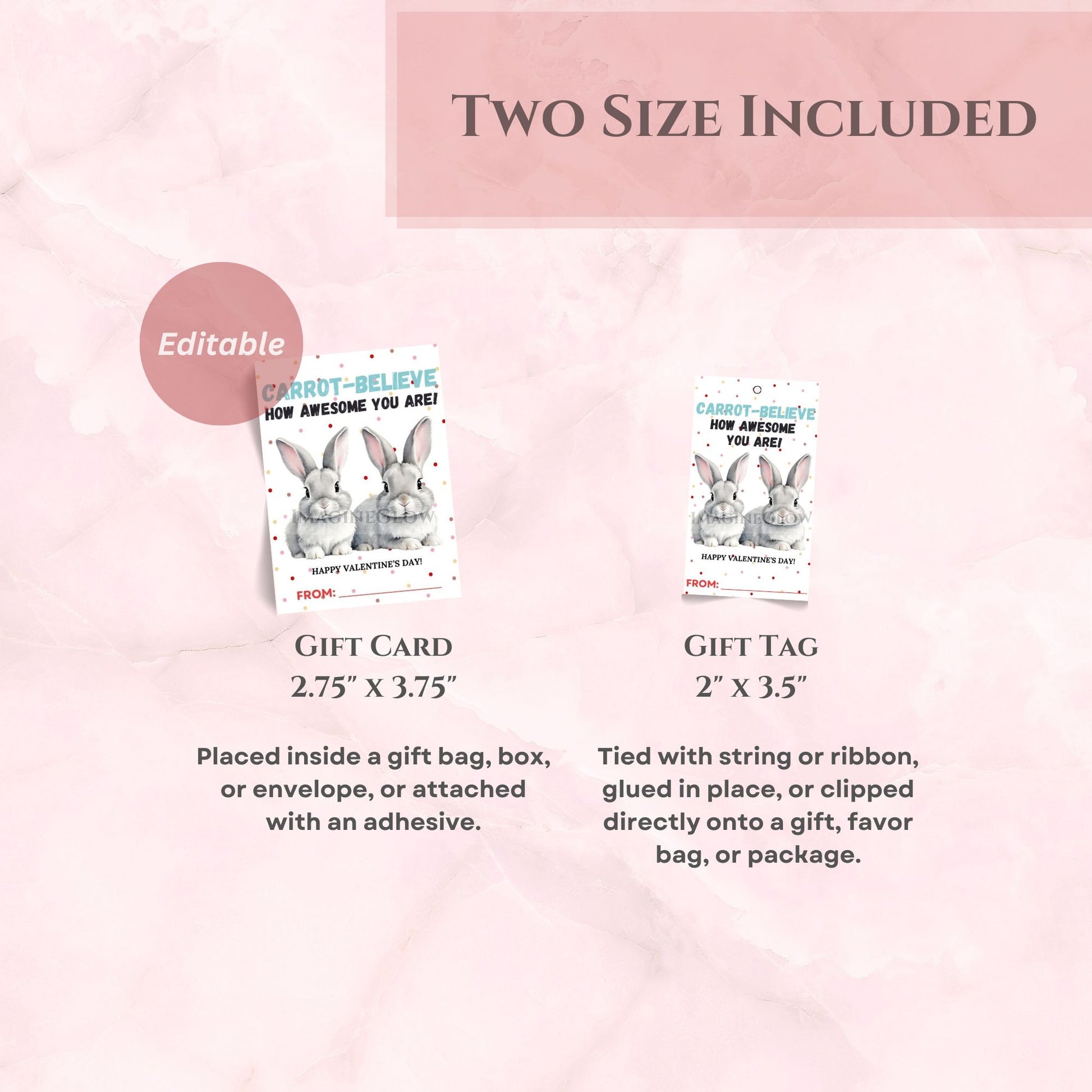 Bunny couple Valentine gift tags
