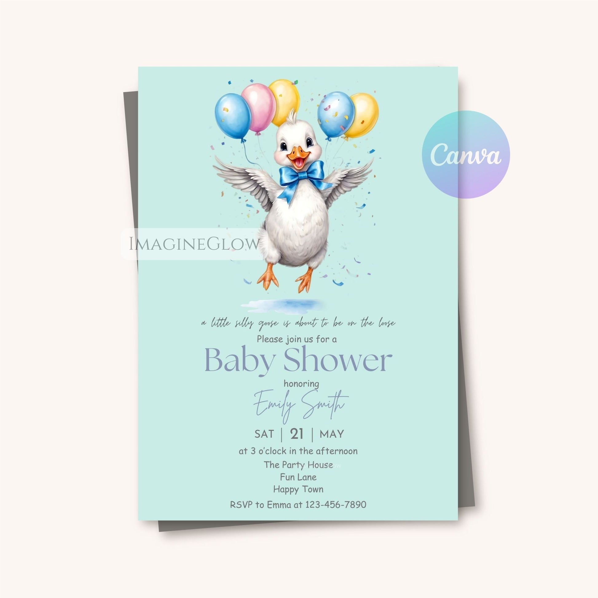 blue barnyard baby shower invitation digital